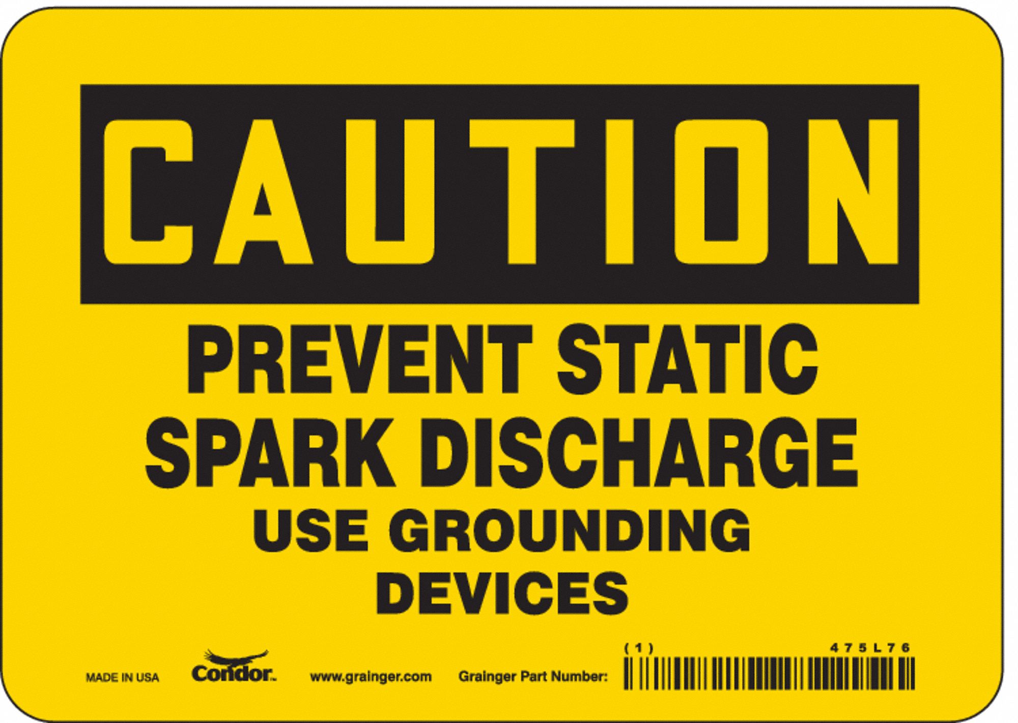 Safety Sign: Vinyl, Adhesive Sign Mounting, 5 in x 7 in Nominal Sign Size, Not Retroreflective