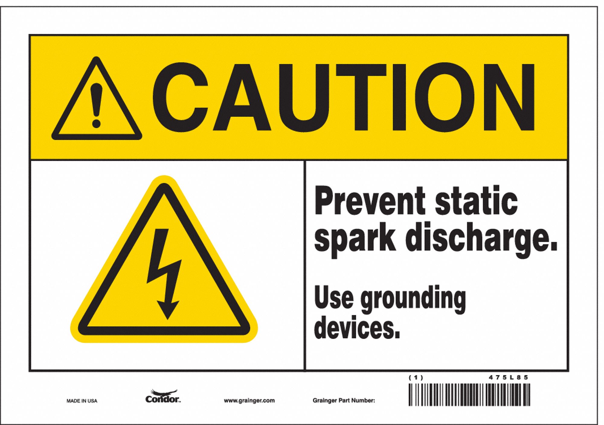 Safety Sign: Vinyl, Adhesive Sign Mounting, 7 in x 10 in Nominal Sign Size, Not Retroreflective