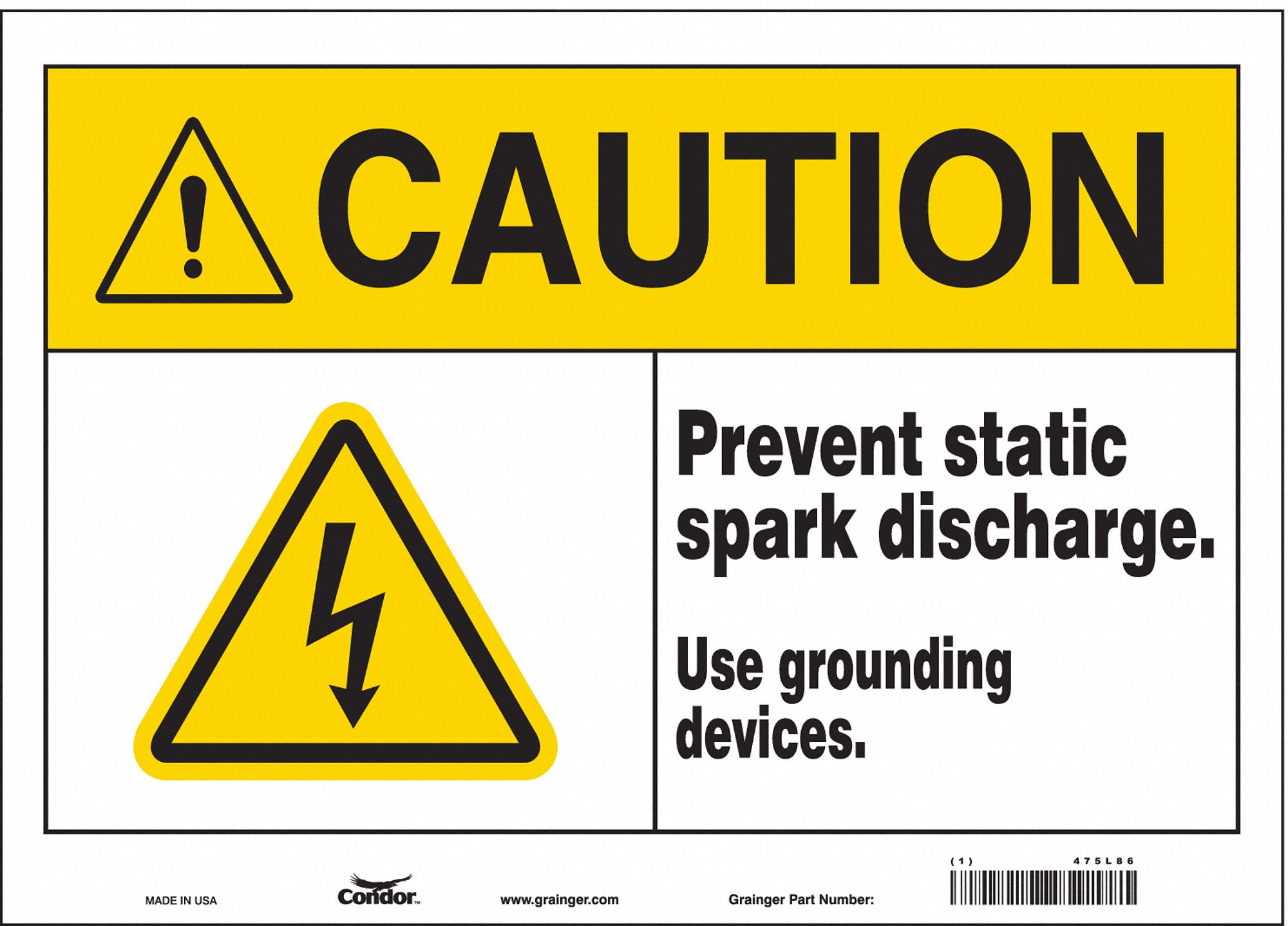 Safety Sign: Vinyl, Adhesive Sign Mounting, 10 in x 14 in Nominal Sign Size, Not Retroreflective