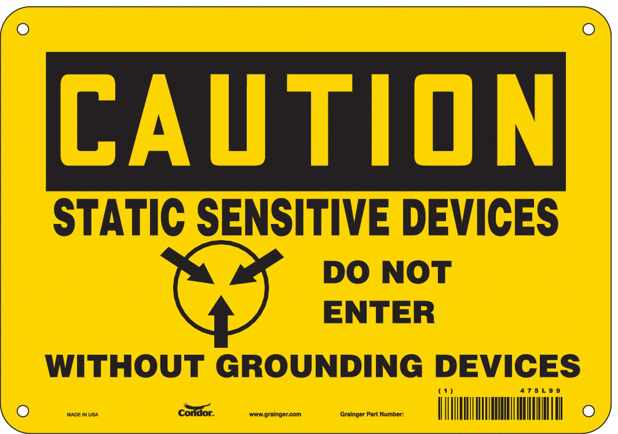 Safety Sign, 7 in x 10 in, Polyethylene