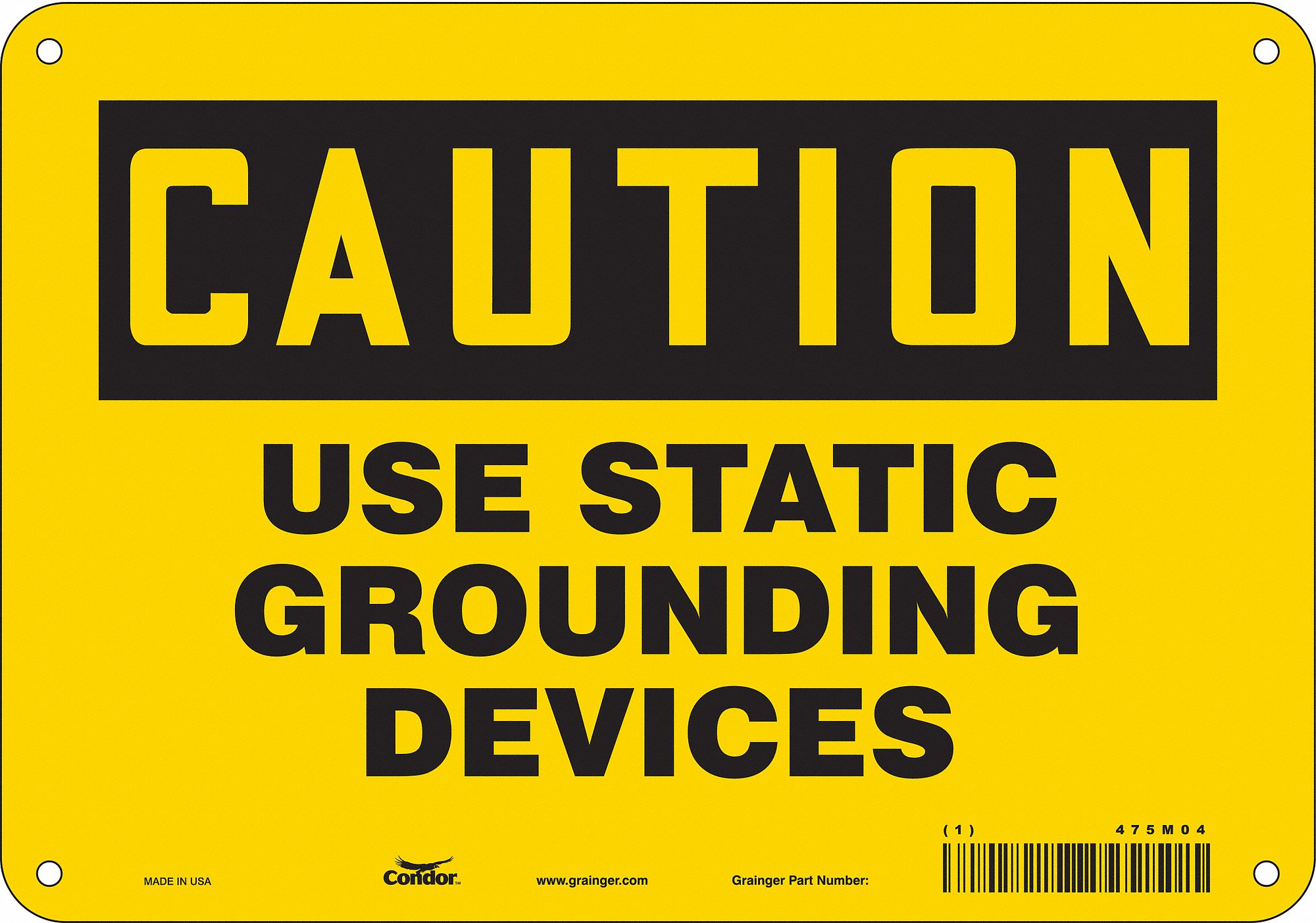 Safety Sign: Aluminum, Mounting Holes Sign Mounting, 7 in x 10 in Nominal Sign Size, 0.032 in Thick