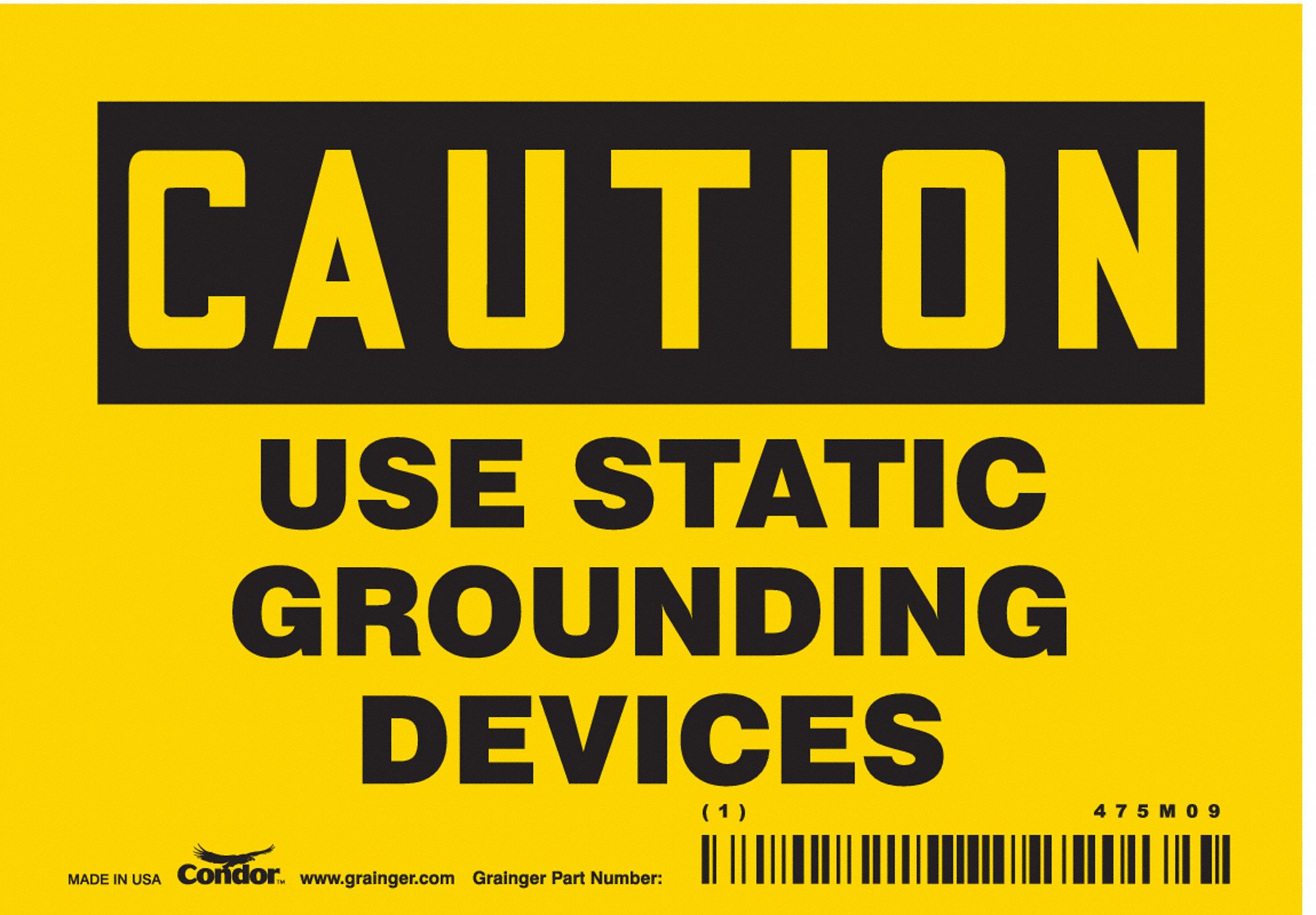 Safety Sign: Vinyl, Adhesive Sign Mounting, 3 1/2 in x 5 in Nominal Sign Size, Not Retroreflective