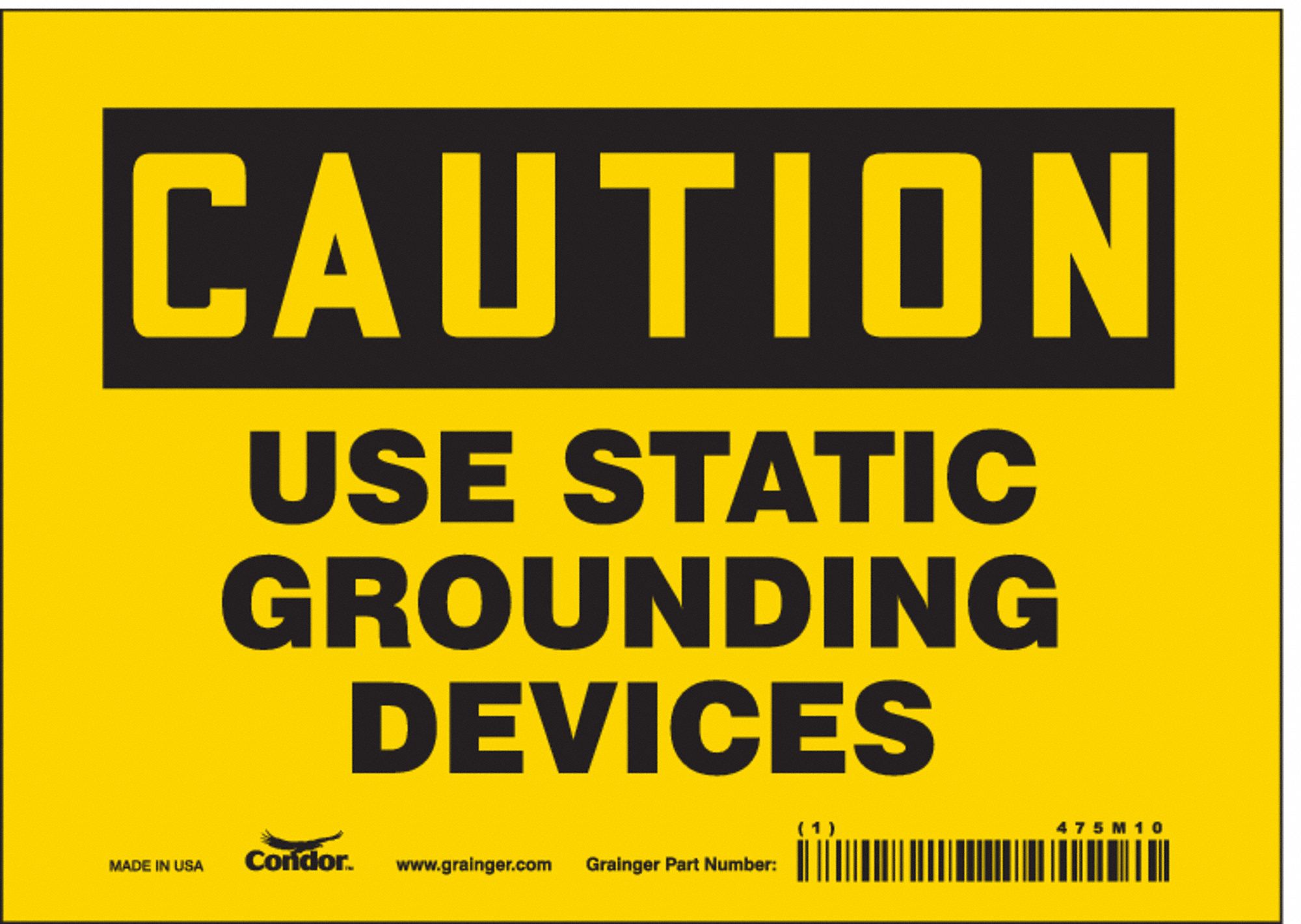 Safety Sign: Vinyl, Adhesive Sign Mounting, 5 in x 7 in Nominal Sign Size, Not Retroreflective