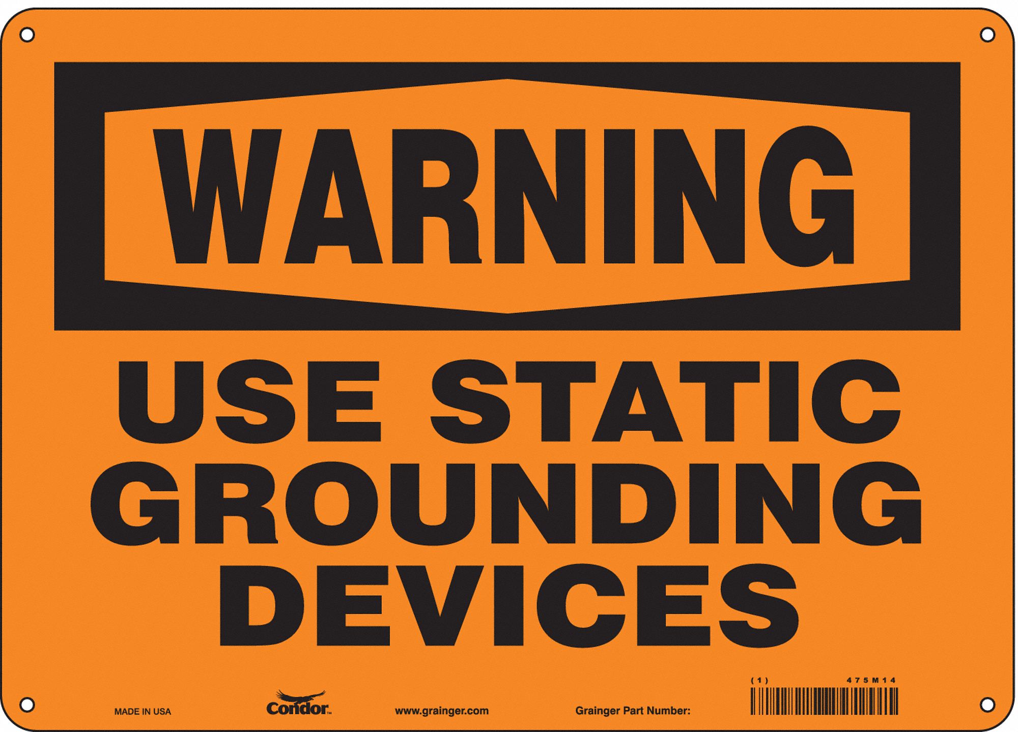 Safety Sign: Aluminum, Mounting Holes Sign Mounting, 10 in x 14 in Nominal Sign Size, 0.032 in Thick