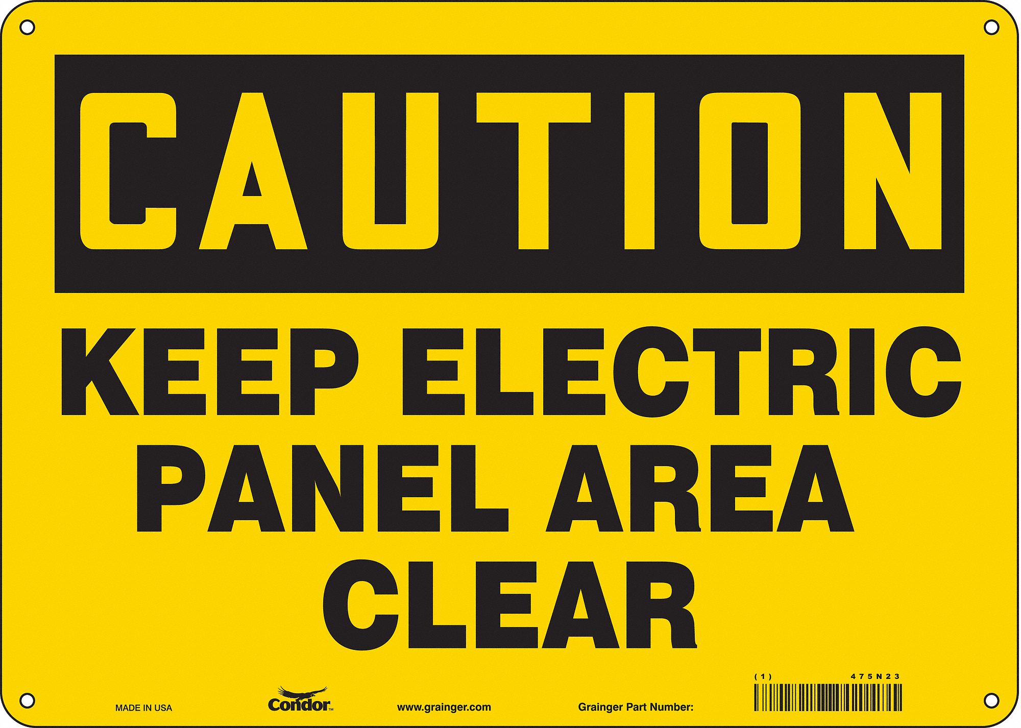 Safety Sign: Aluminum, Mounting Holes Sign Mounting, 10 in x 14 in Nominal Sign Size, 0.032 in Thick