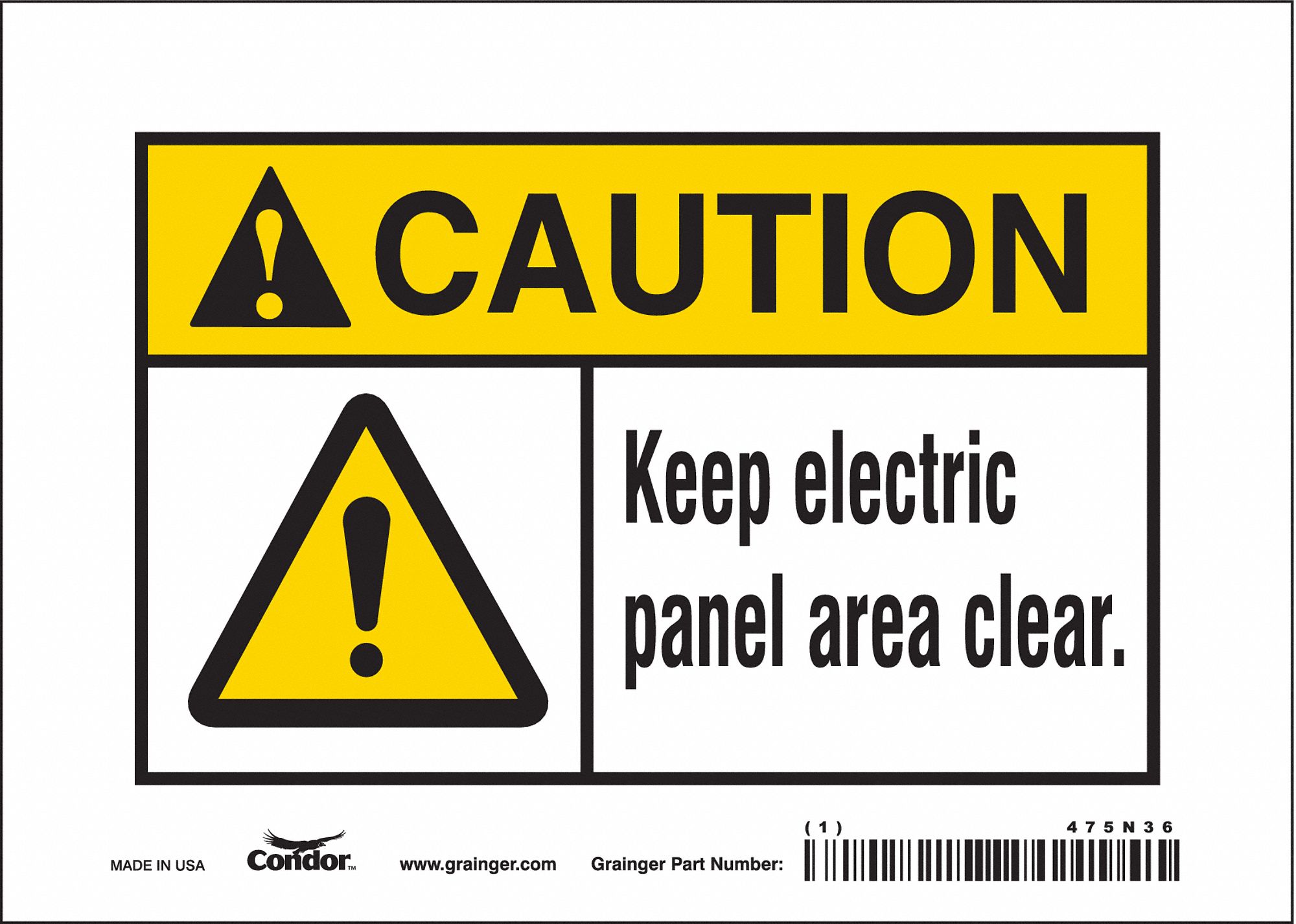 Safety Sign: Vinyl, Adhesive Sign Mounting, 5 in x 7 in Nominal Sign Size, Not Retroreflective