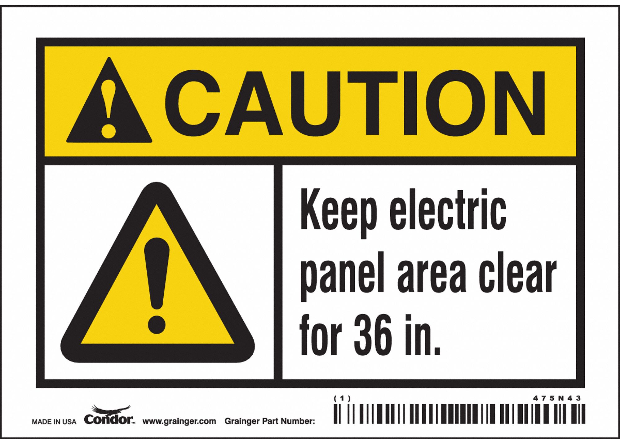 PANNEAU SECURITE,3-1/2PO X 5PO,VINYLE