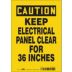 Caution: Keep Electrical Panel Clear For 36 Inches Signs