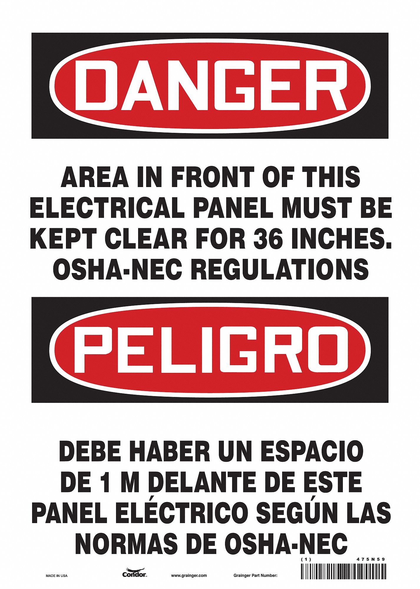 Safety Sign: Aluminum, Mounting Holes Sign Mounting, 14 in x 10 in Nominal Sign Size, 0.032 in Thick