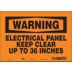 Warning: Electrical Panel Keep Clear Up To 36 Inches Signs