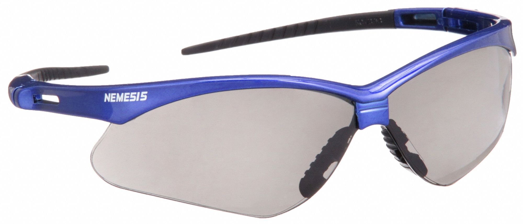 Safety Glasses: Gray Lens, Half-Frame, Anti-Fog, Blue Frame, V30 Nemesis(TM) Series