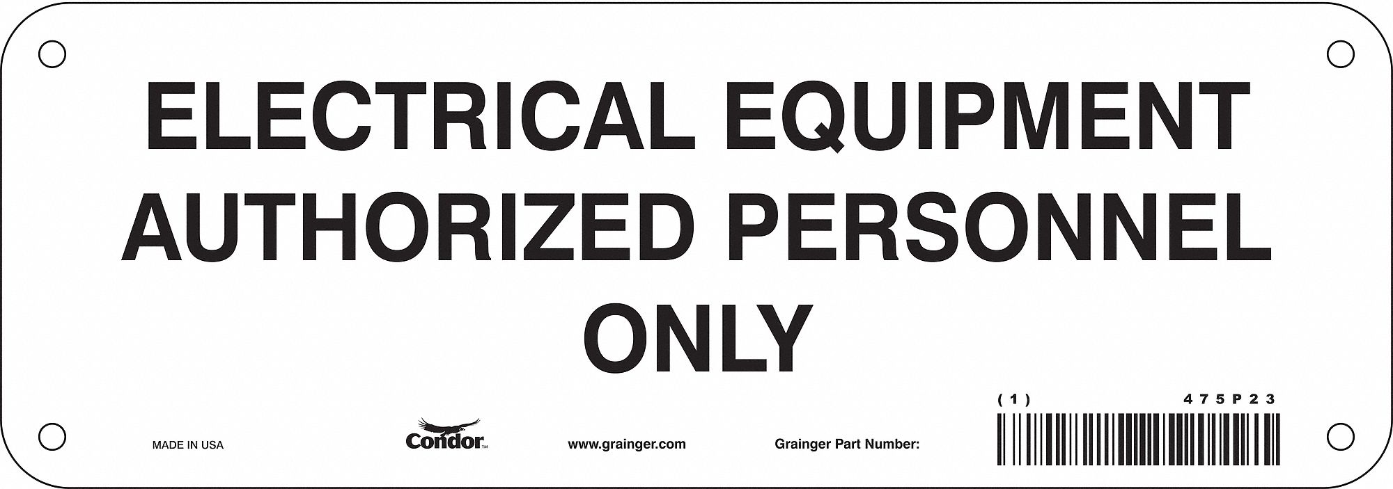 Safety Sign, 3.5in x 10in, Polyethylene