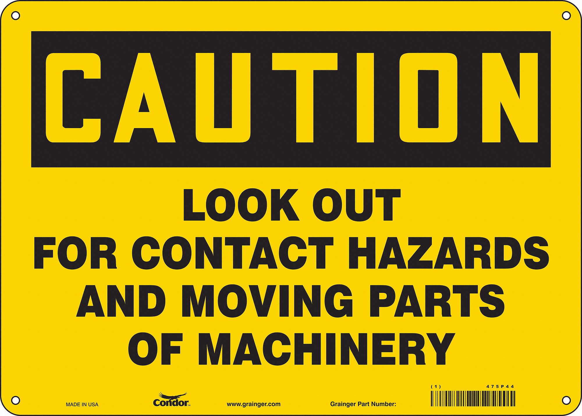 Safety Sign: Aluminum, Mounting Holes Sign Mounting, 10 in x 14 in Nominal Sign Size, 0.032 in Thick