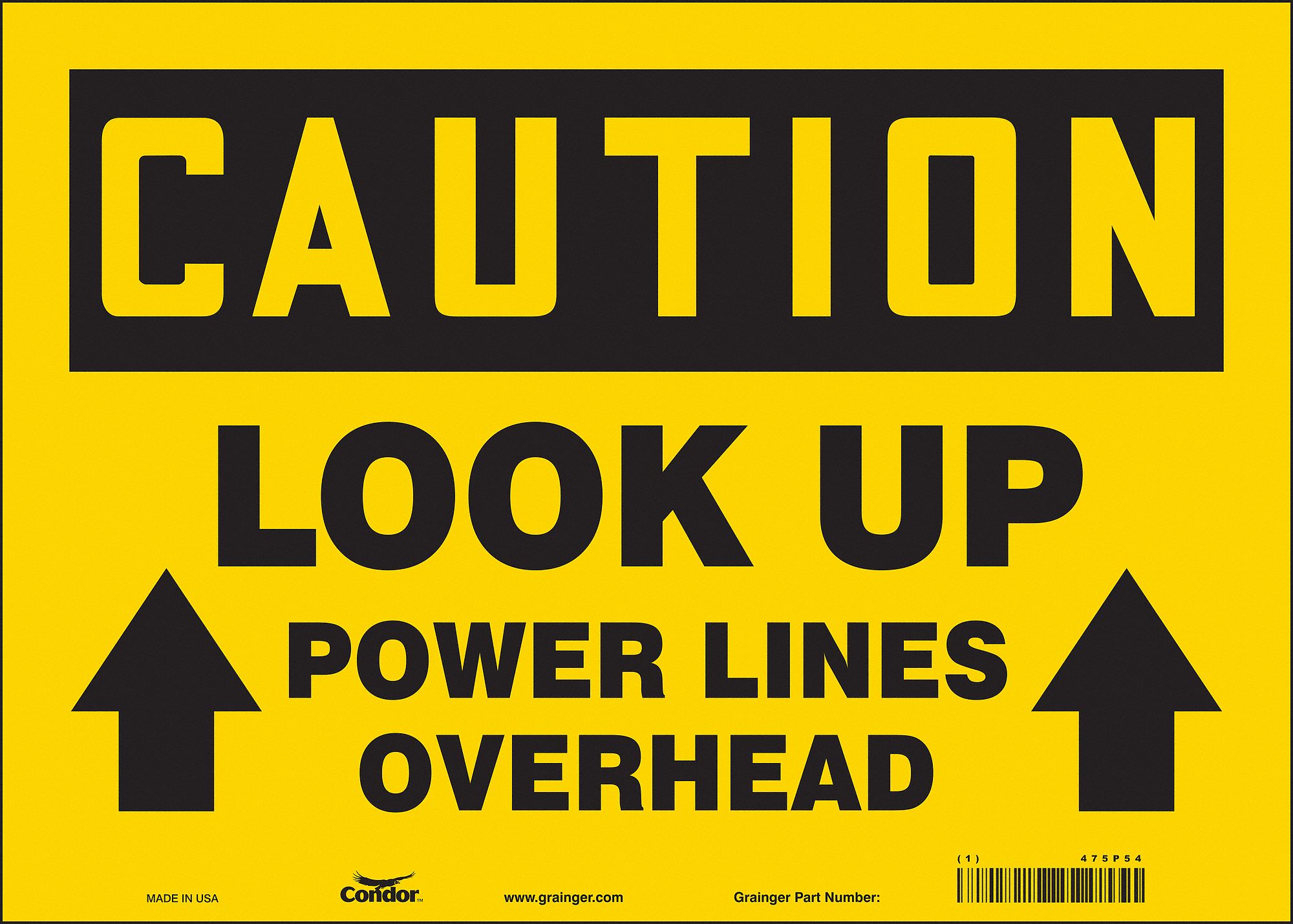 Safety Sign: Vinyl, Adhesive Sign Mounting, 10 in x 14 in Nominal Sign Size, Not Retroreflective