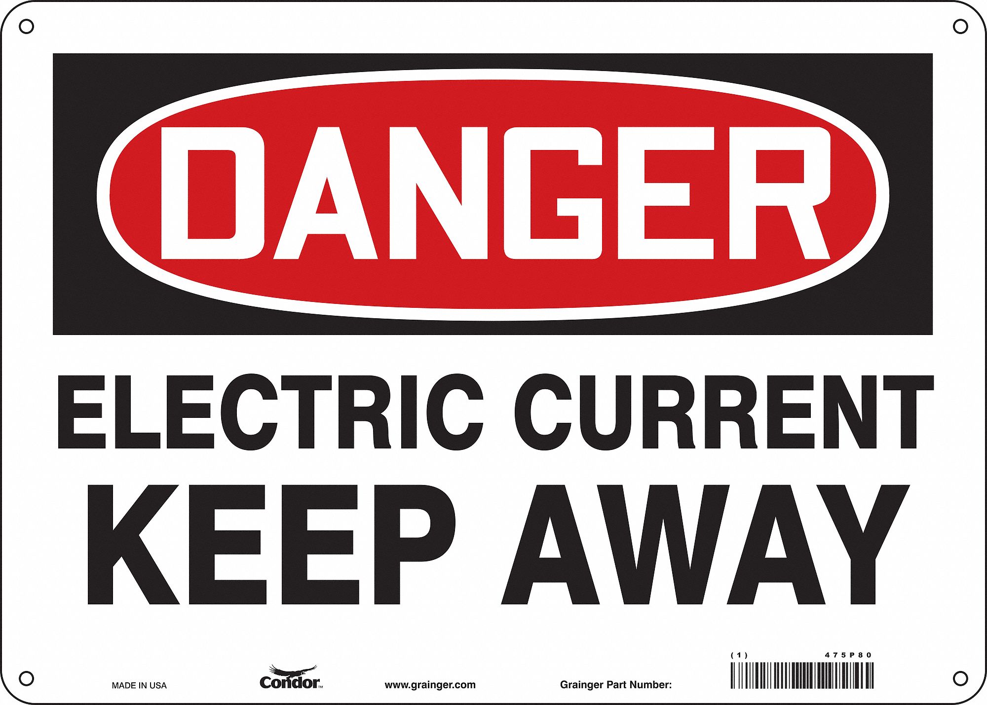 Safety Sign: Aluminum, Mounting Holes Sign Mounting, 10 in x 14 in Nominal Sign Size, 0.032 in Thick
