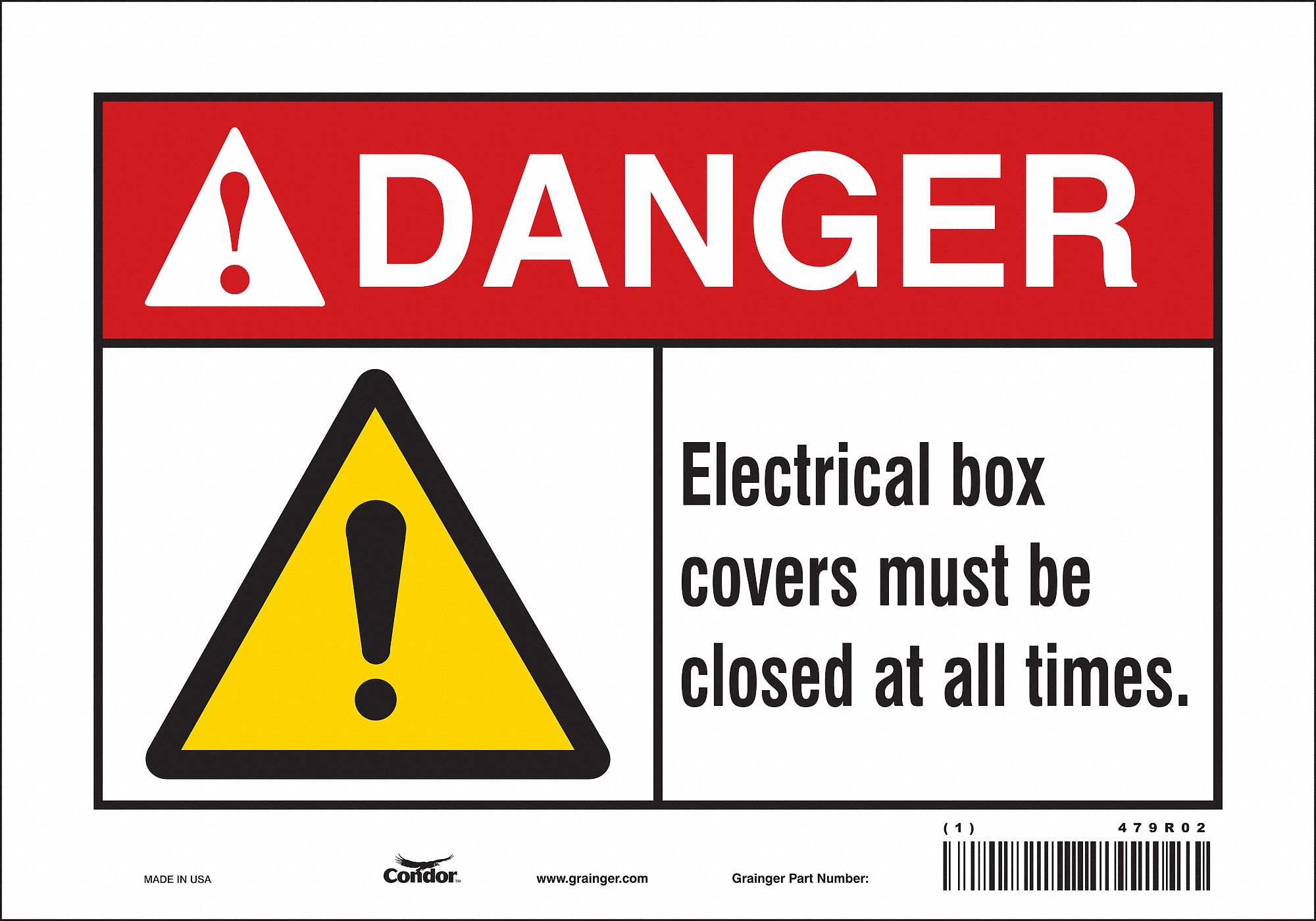 Safety Sign: Vinyl, Adhesive Sign Mounting, 7 in x 10 in Nominal Sign Size, Not Retroreflective