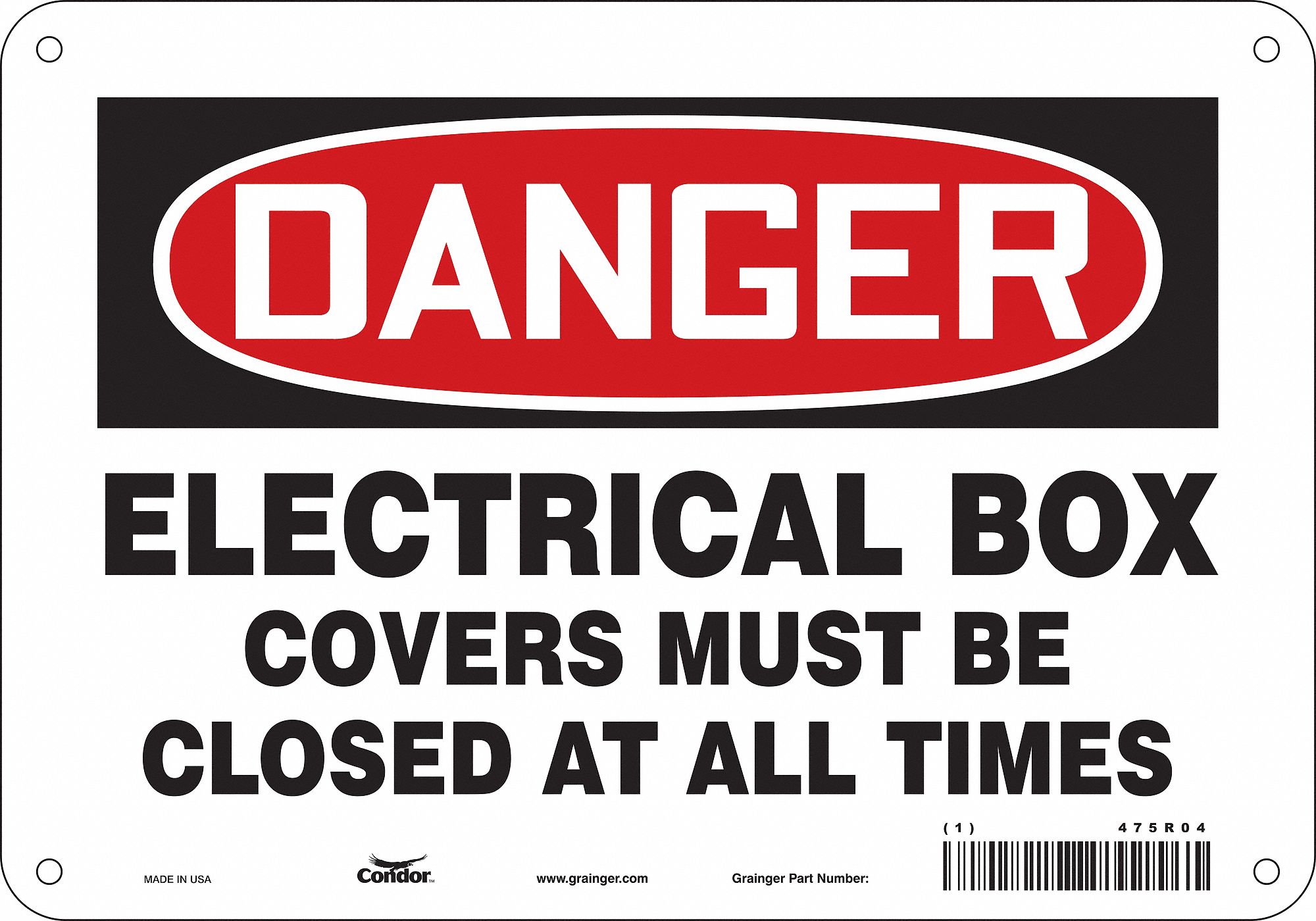 Safety Sign, 7 in x 10 in, Aluminum