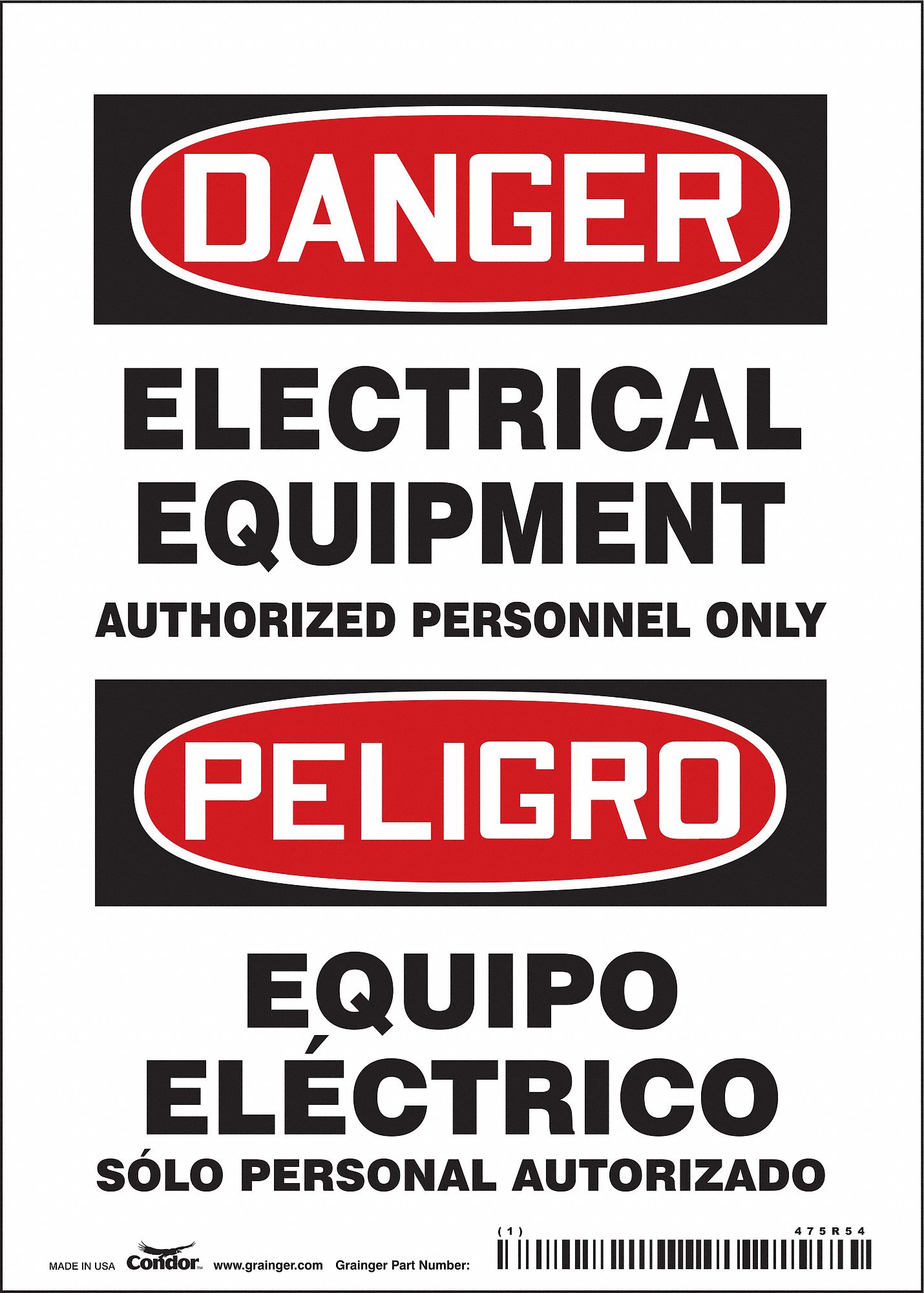 Safety Sign: Vinyl, Adhesive Sign Mounting, 7 in x 5 in Nominal Sign Size, Not Retroreflective