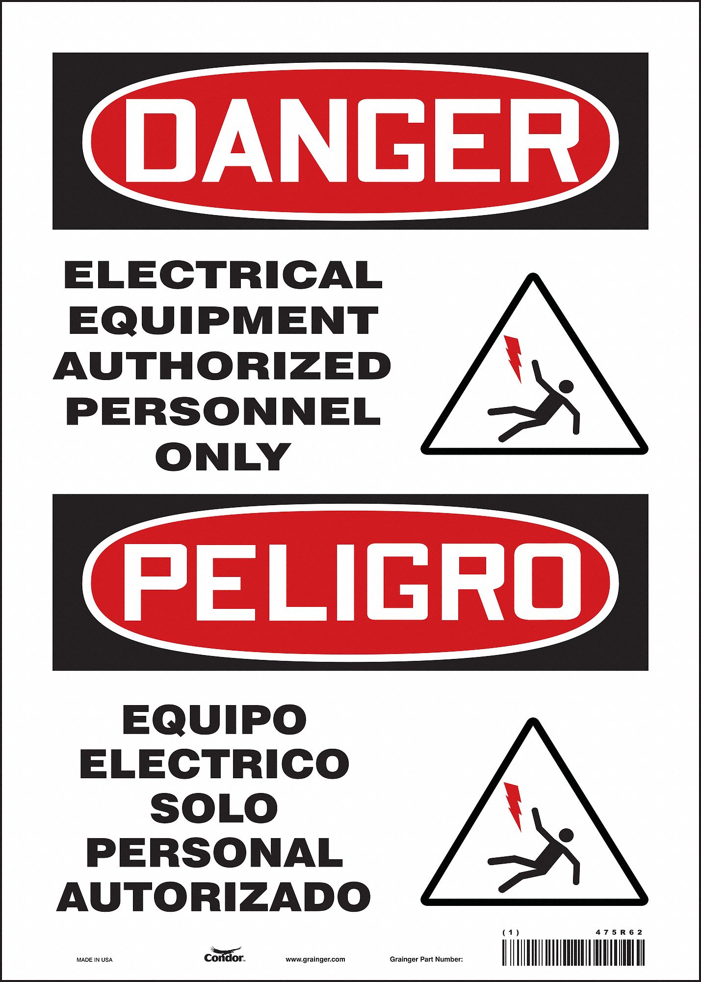 Safety Sign: Vinyl, Adhesive Sign Mounting, 14 in x 10 in Nominal Sign Size, Not Retroreflective
