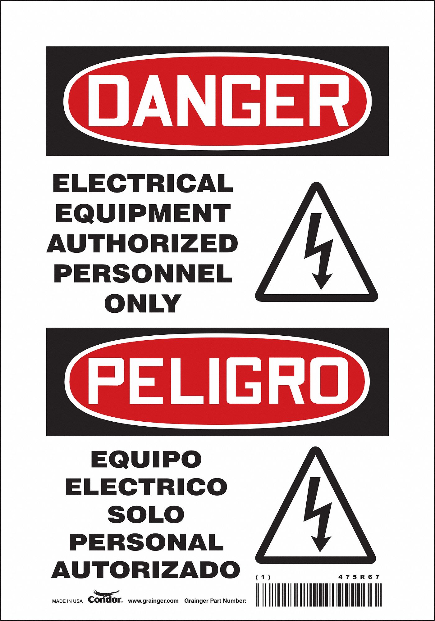 Safety Sign: Vinyl, Adhesive Sign Mounting, 10 in x 7 in Nominal Sign Size, Not Retroreflective