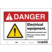 Danger: Electrical Equipment. Authorized Personel Only. Will Cause Serious Shock Or Injury. Signs