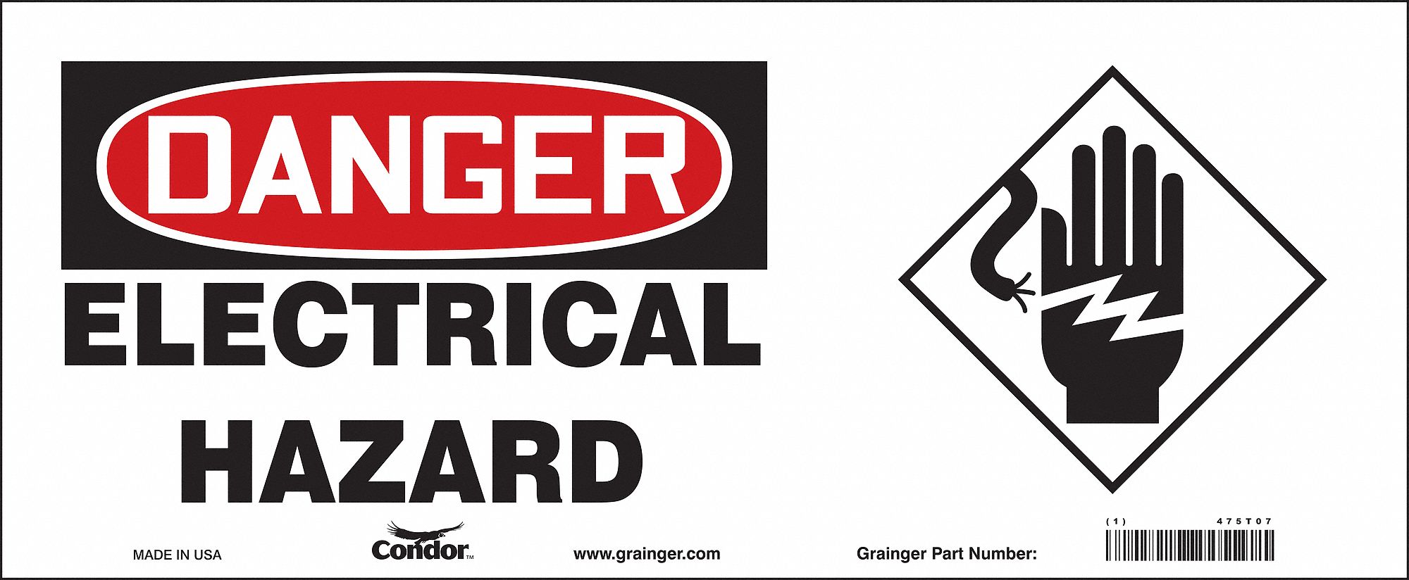 Safety Sign, 7 in x 17 in, Vinyl