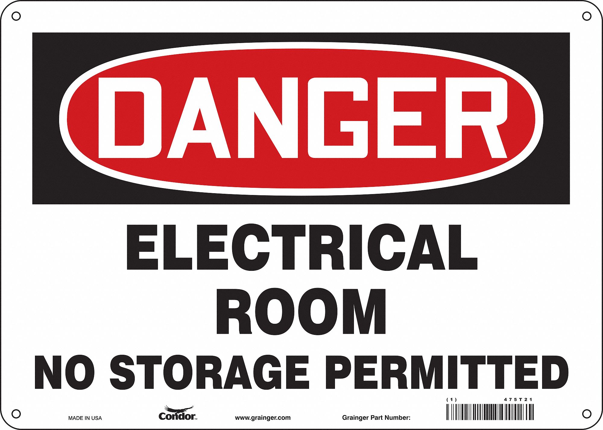 Safety Sign: Polyethylene, Mounting Holes Sign Mounting, 10 in x 14 in Nominal Sign Size