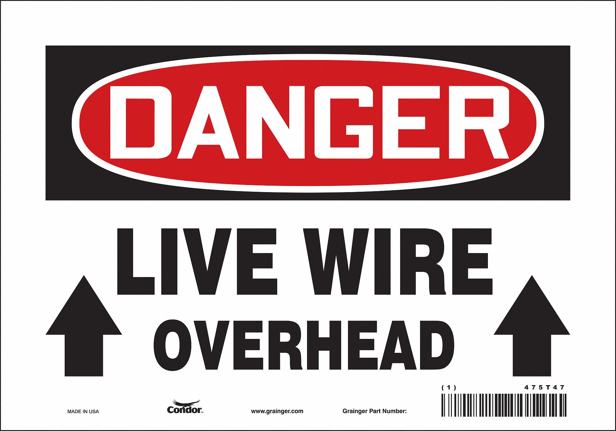 Safety Sign: Vinyl, Adhesive Sign Mounting, 7 in x 10 in Nominal Sign Size, Not Retroreflective