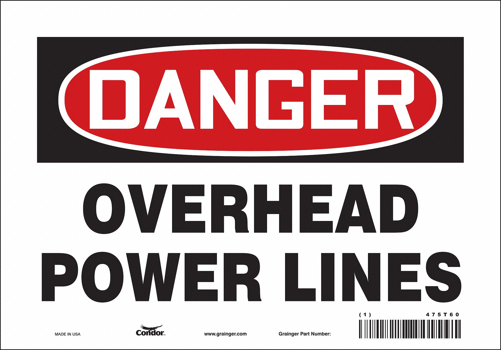 Safety Sign: Vinyl, Adhesive Sign Mounting, 7 in x 10 in Nominal Sign Size, Not Retroreflective