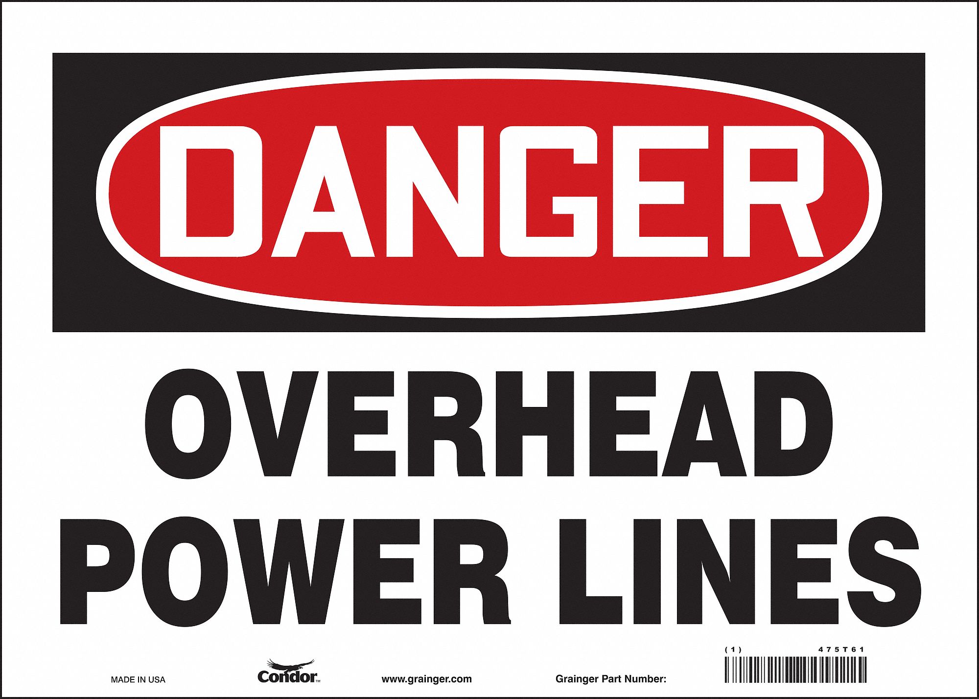 Safety Sign: Vinyl, Adhesive Sign Mounting, 10 in x 14 in Nominal Sign Size, Not Retroreflective