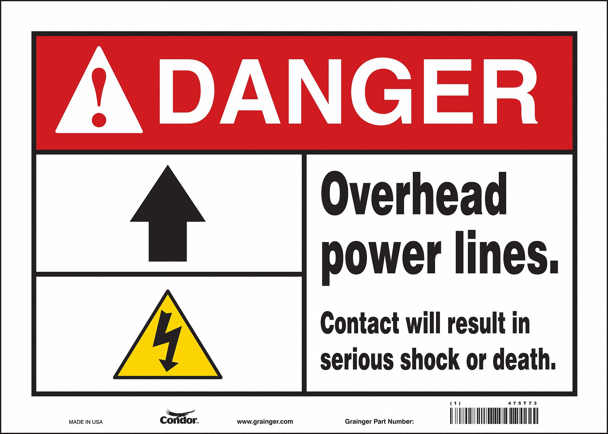 Safety Sign: Vinyl, Adhesive Sign Mounting, 10 in x 14 in Nominal Sign Size, Not Retroreflective