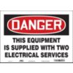 Danger: This Equipment Is Supplied With Two Electrical Services Signs
