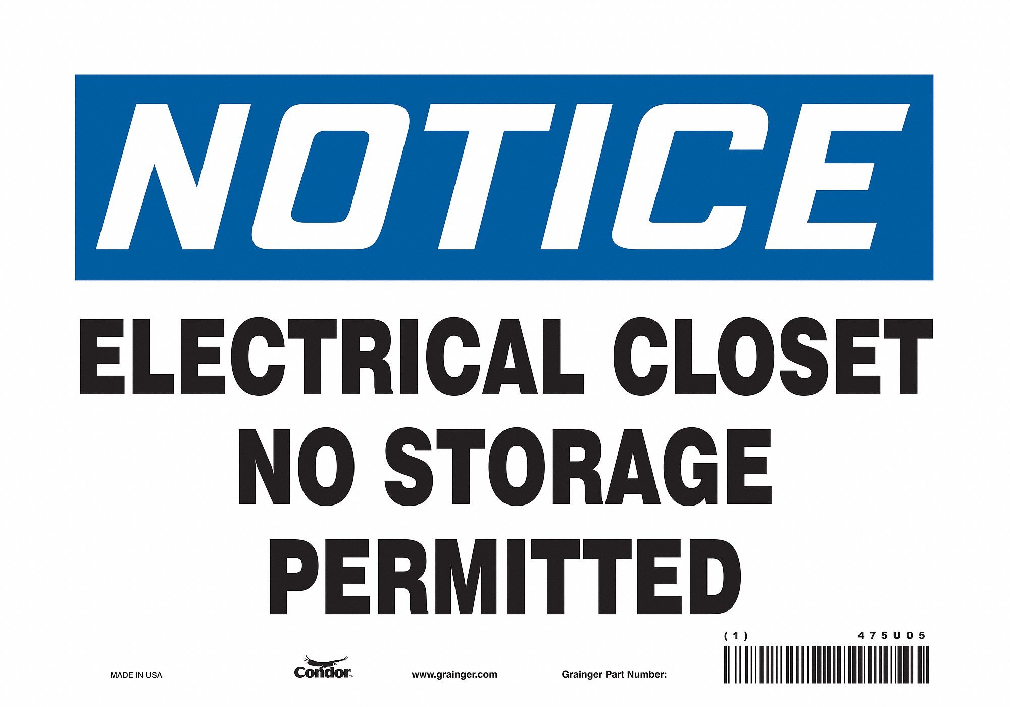 CONDOR Electrical Hazard, Notice, Vinyl, 7