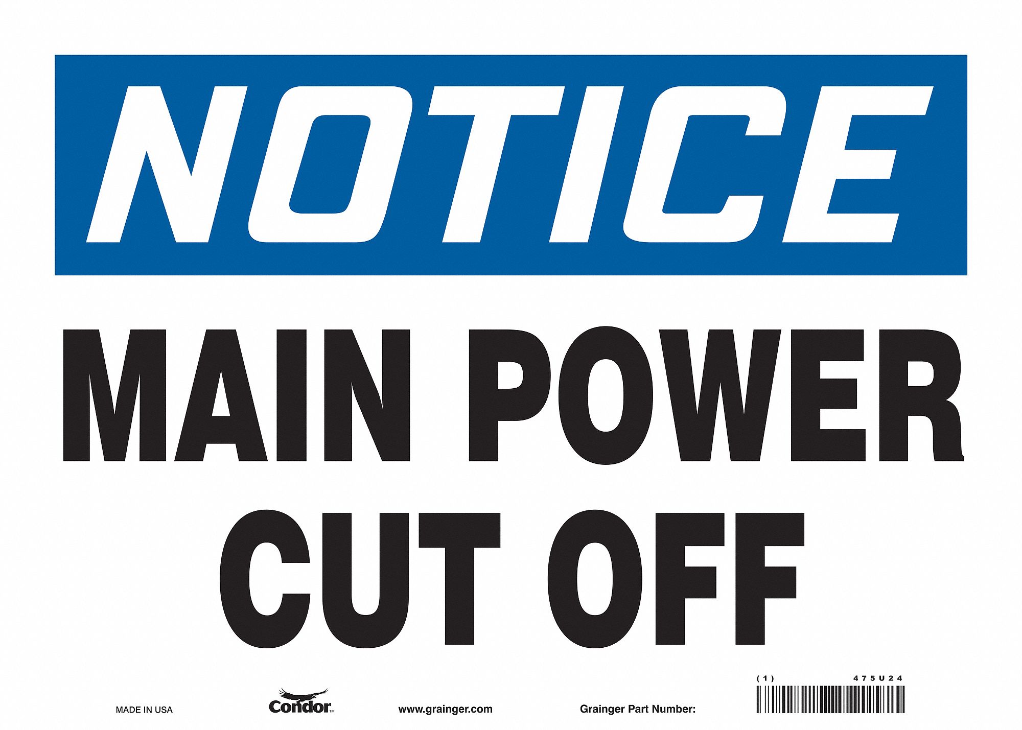 Safety Sign: Vinyl, Adhesive Sign Mounting, 10 in x 14 in Nominal Sign Size, Not Retroreflective