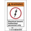 Warning: Electrical Hazard. Authorized Personnel Only. Signs