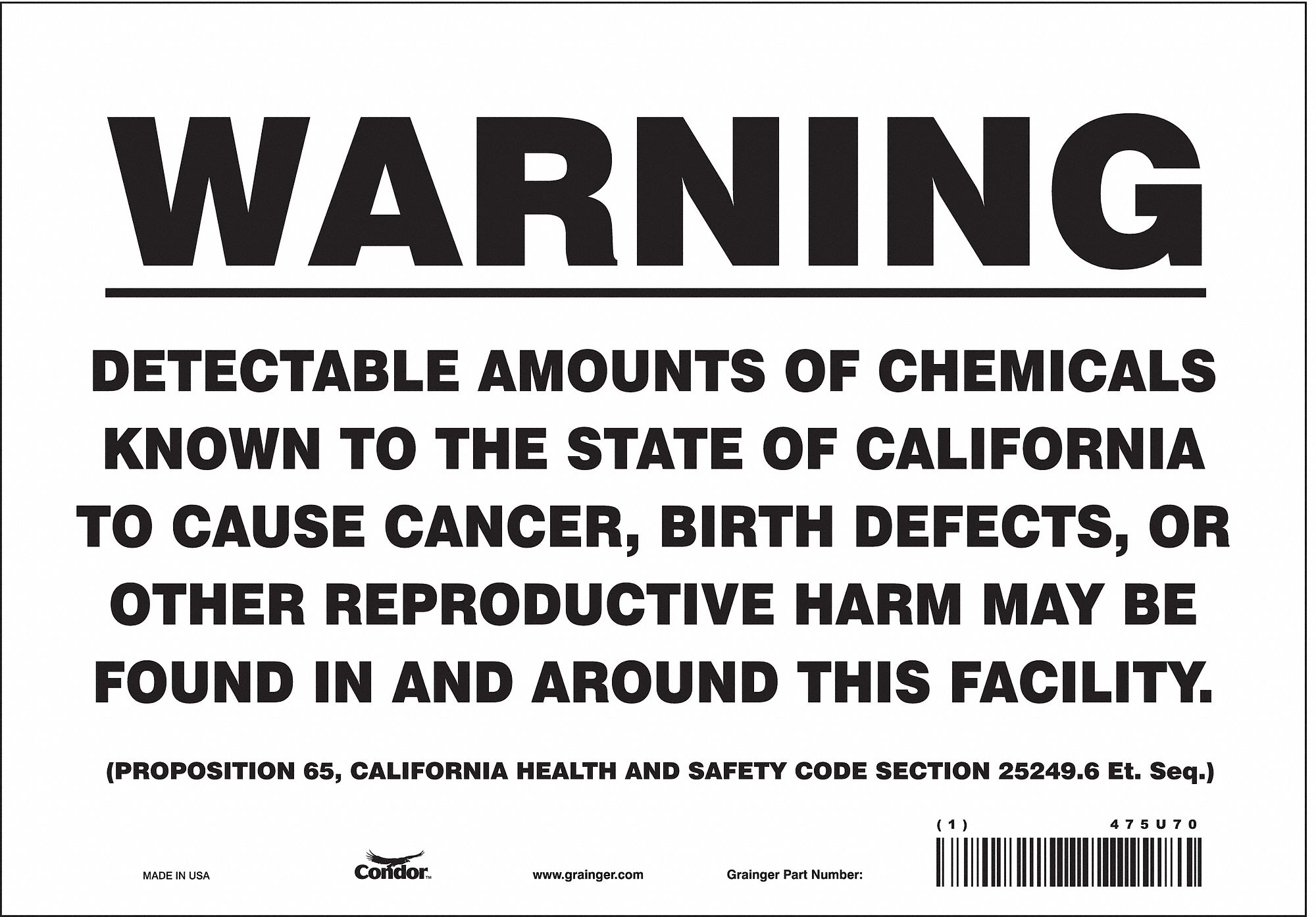 Safety Sign, 10" Wx7" H, 0.004" Thickness