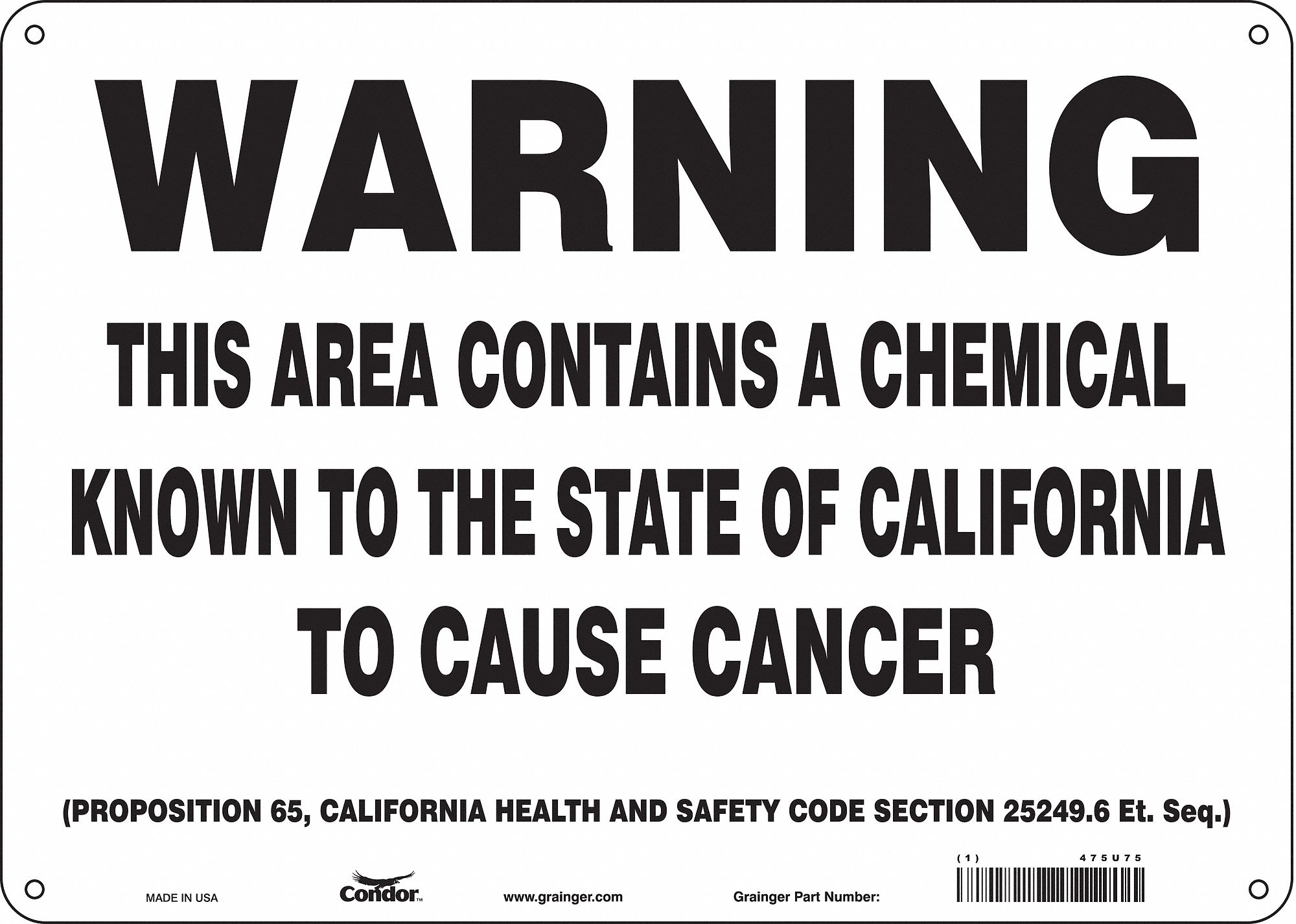 Safety Sign, 14" Wx10" H, 0.055" Thickness