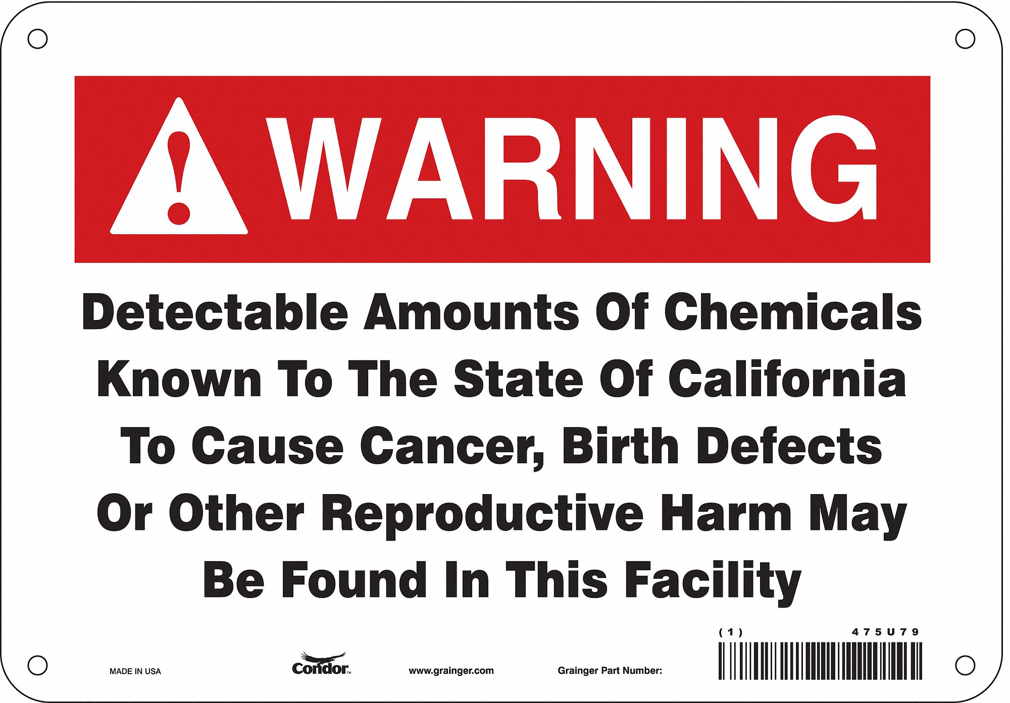 Safety Sign, 10" Wx7" H, 0.032" Thickness