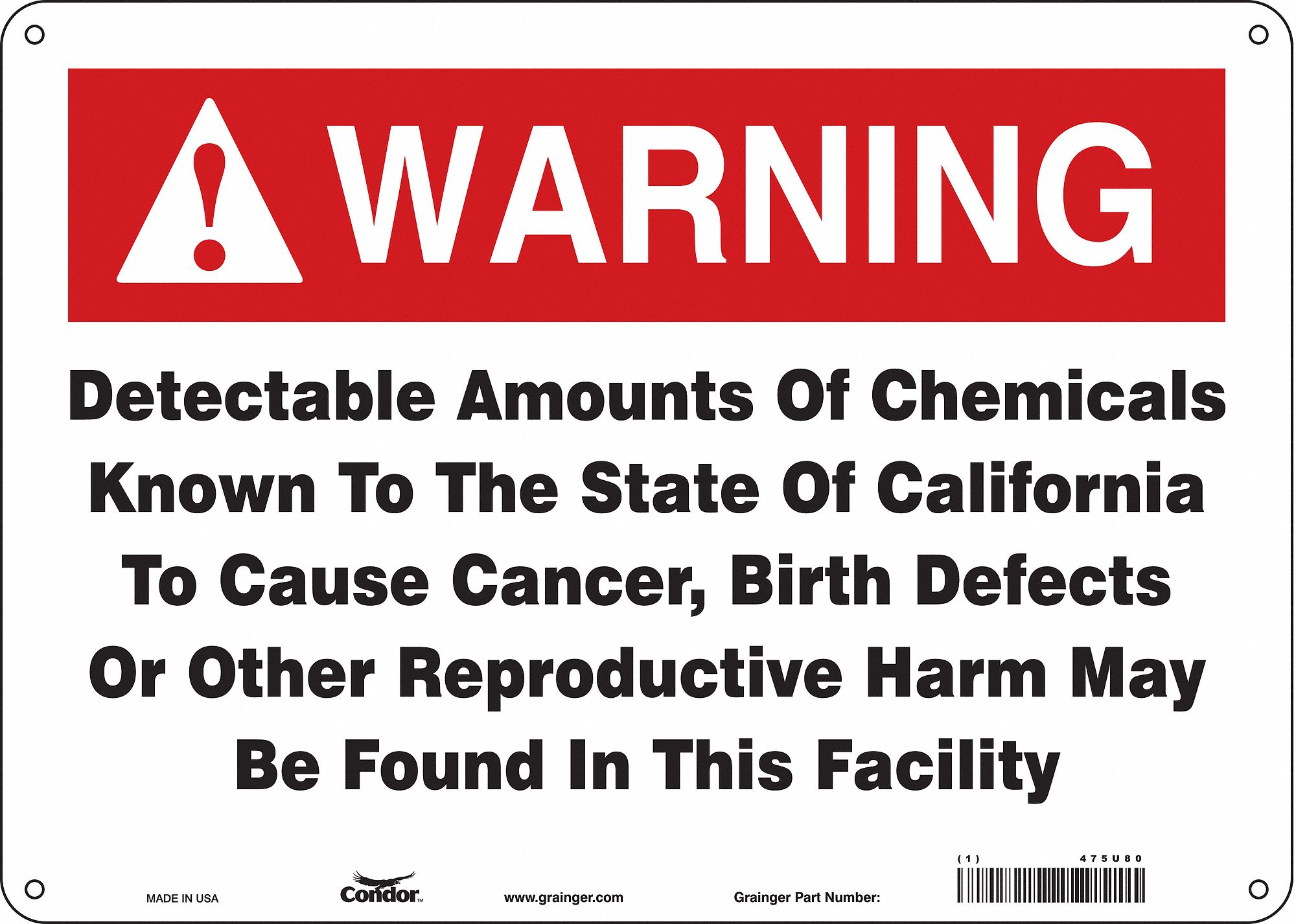 Safety Sign, 14" Wx10" H, 0.032" Thickness