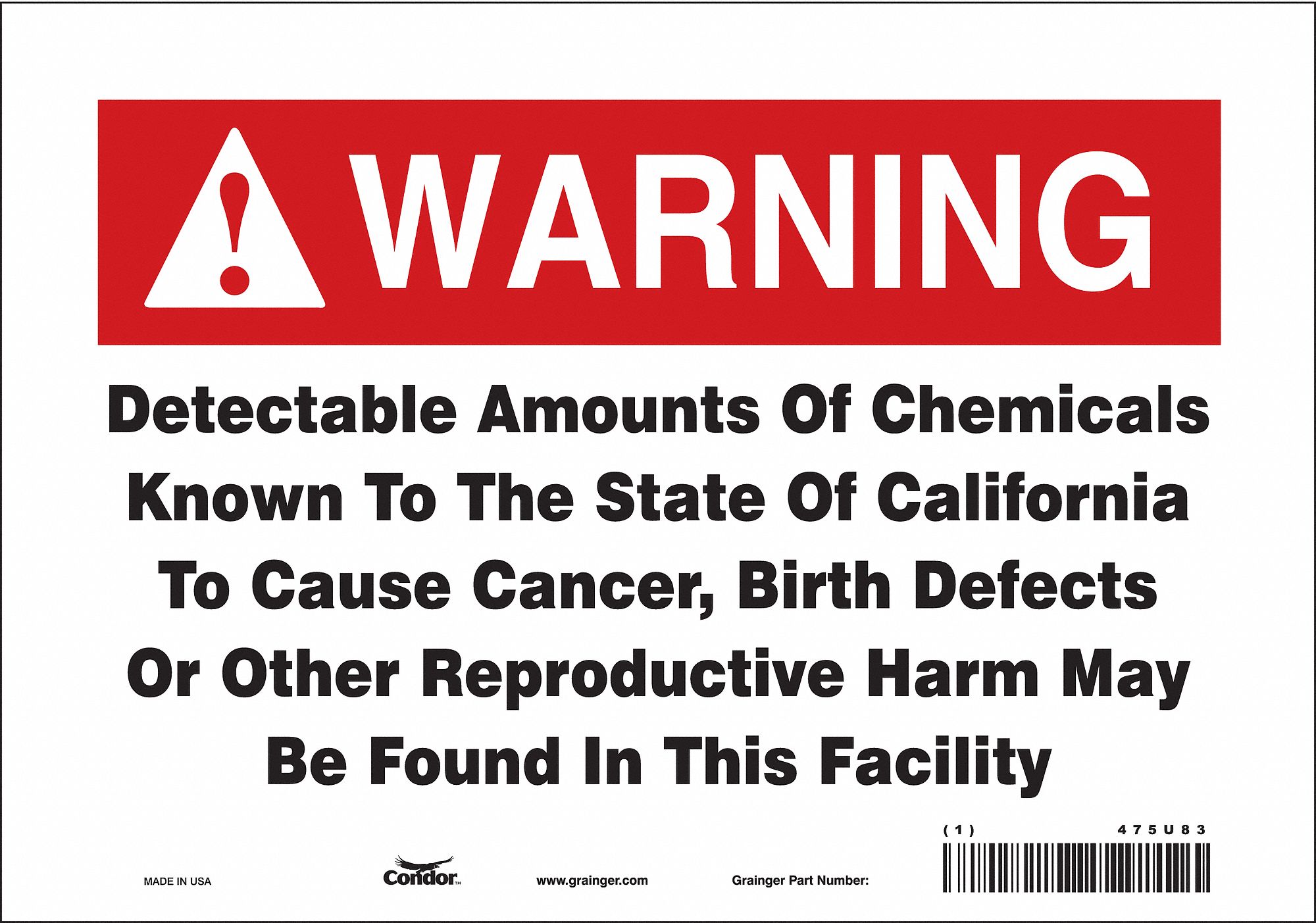 Safety Sign, 10" Wx7" H, 0.004" Thickness