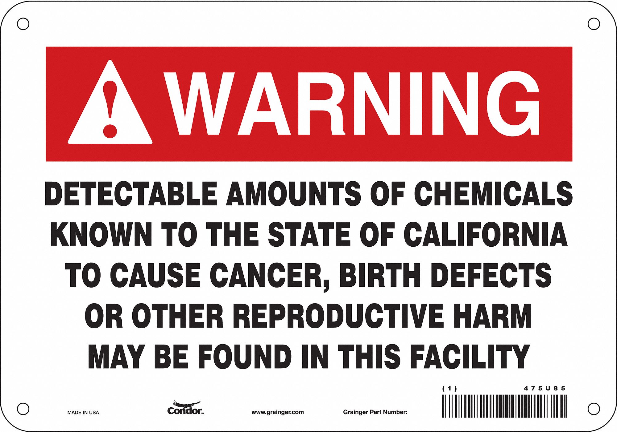 Safety Sign, 10" Wx7" H, 0.032" Thickness