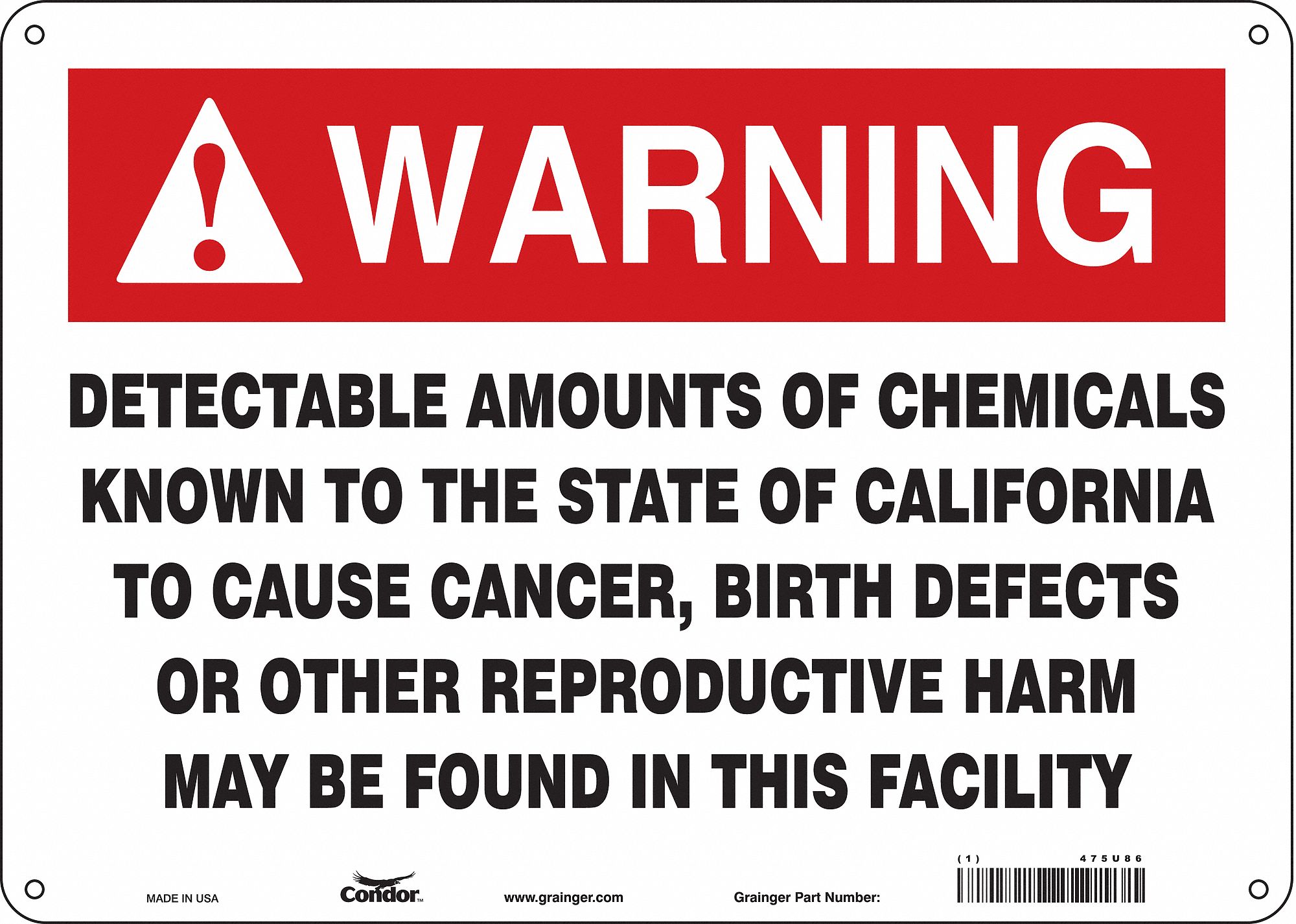 Safety Sign, 14" Wx10" H, 0.032" Thickness