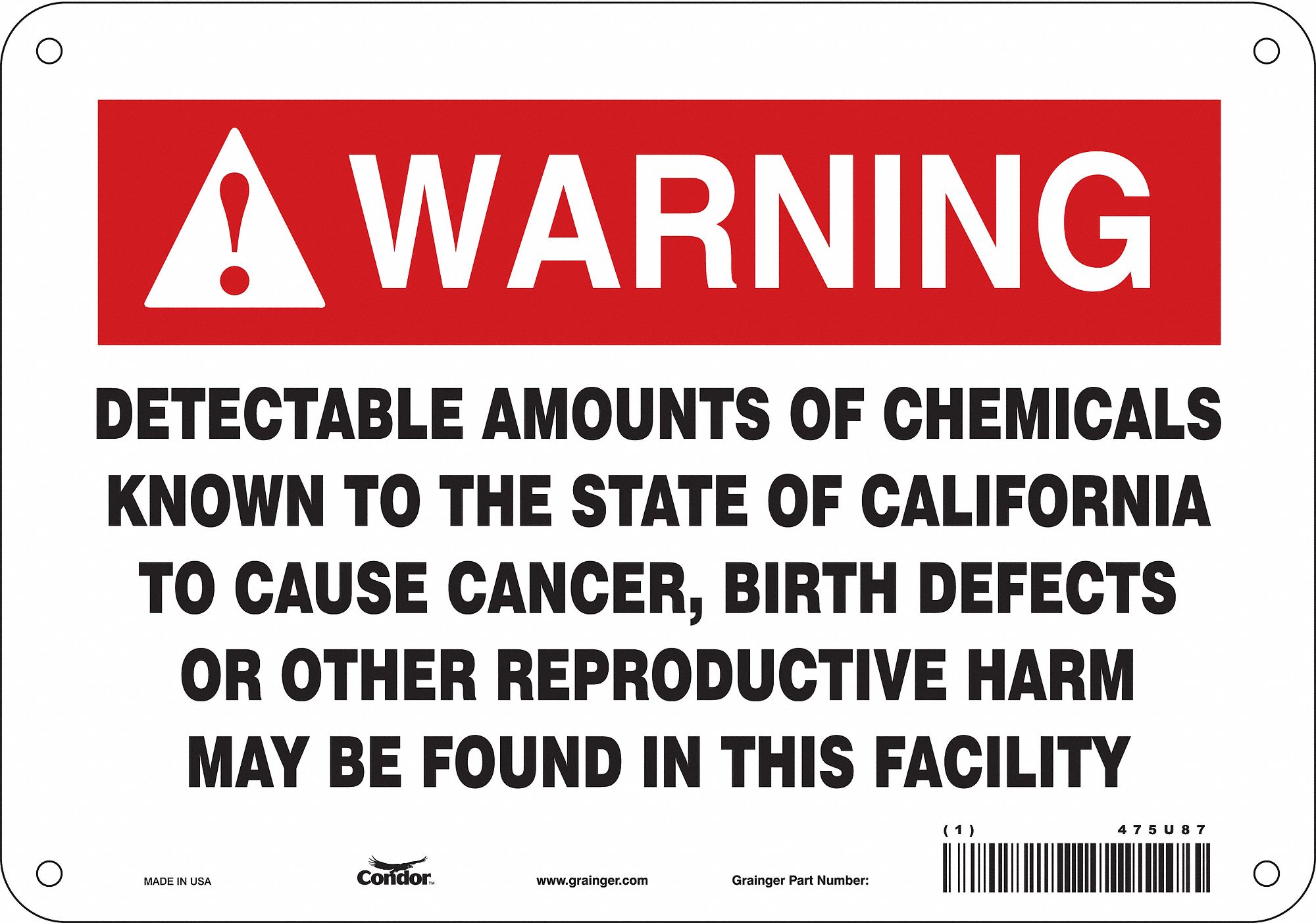 Safety Sign, 10" Wx7" H, 0.055" Thickness