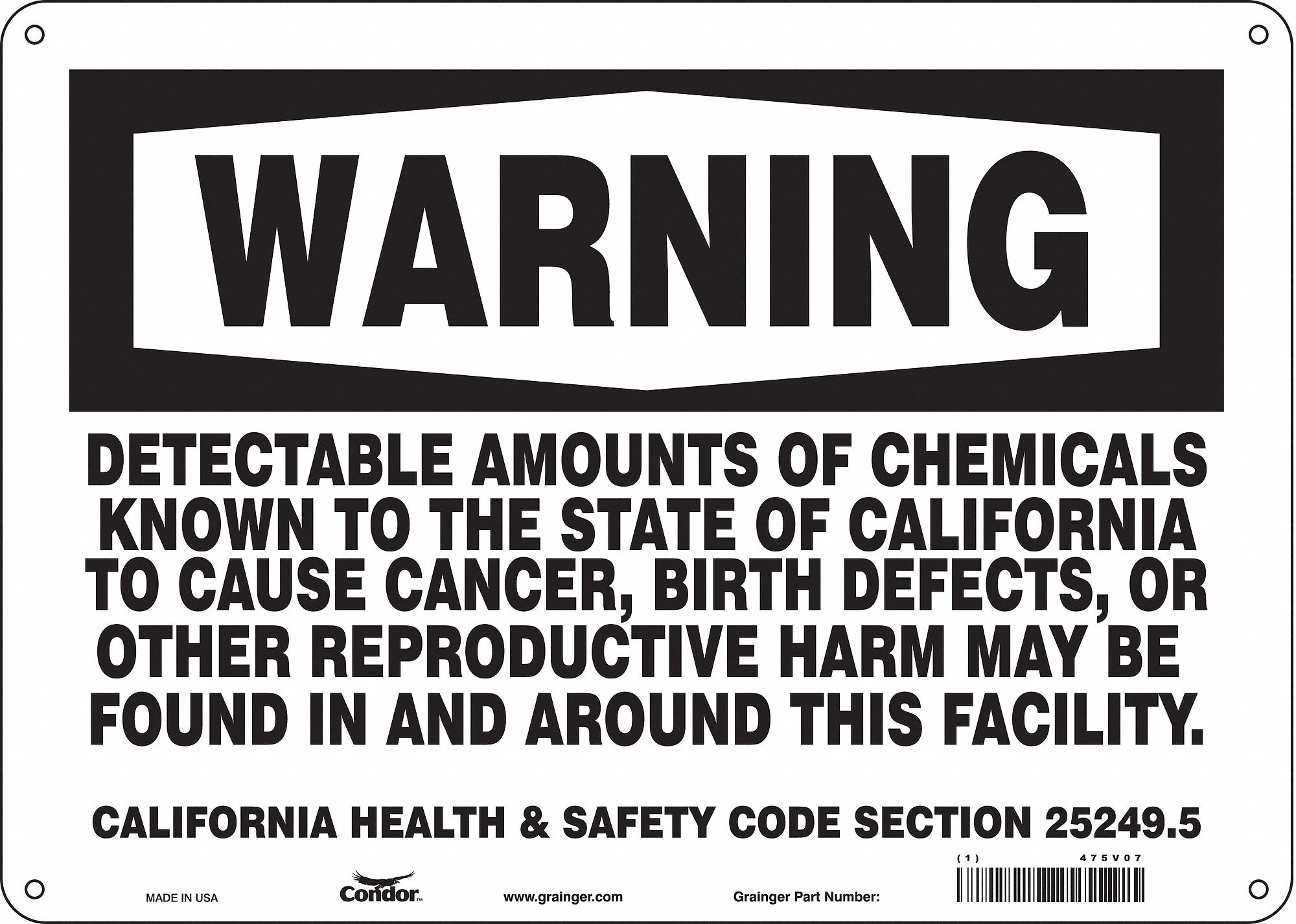 Safety Sign, 14" Wx10" H, 0.055" Thickness