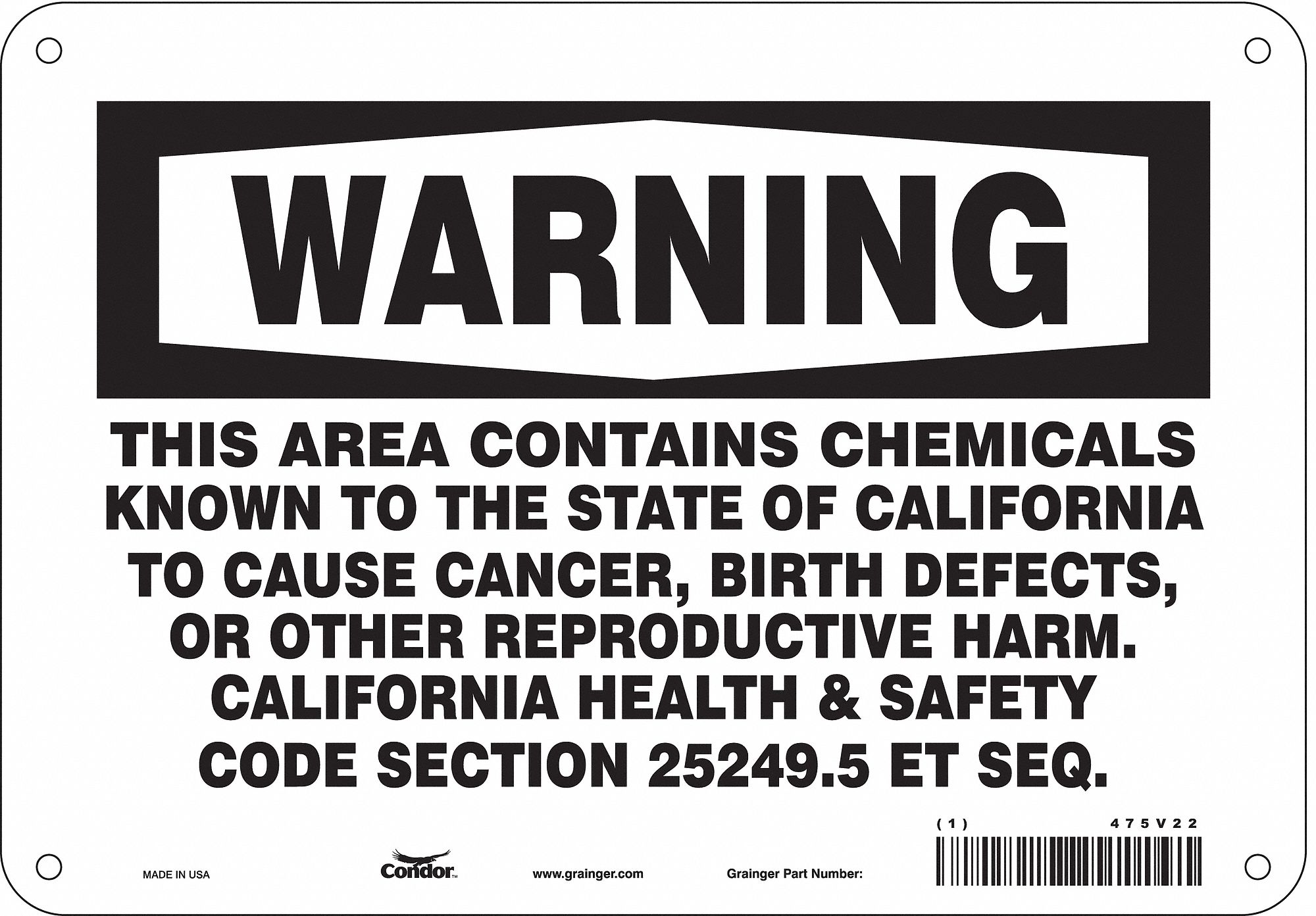Safety Sign, 10" Wx7" H, 0.032" Thickness