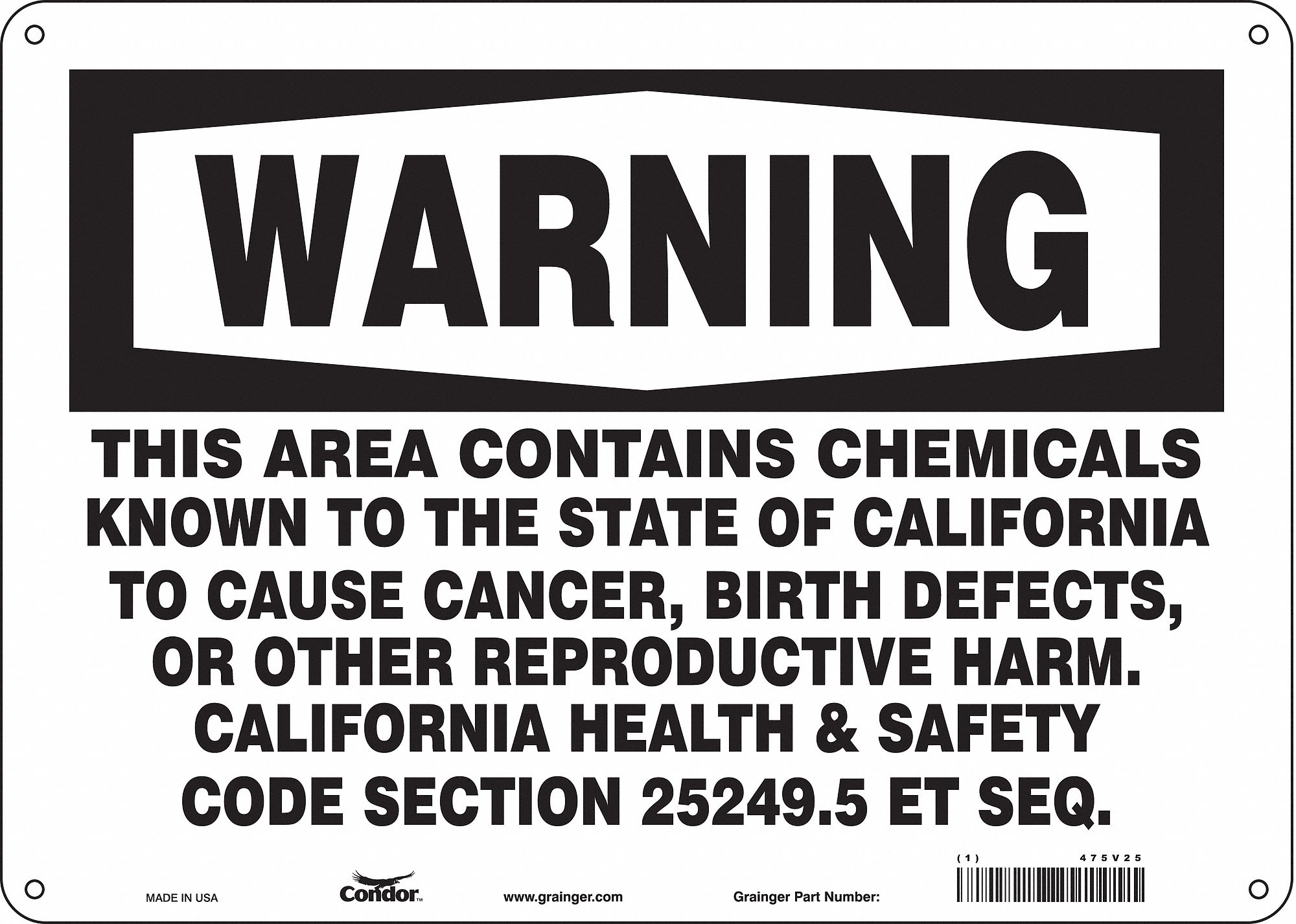 Safety Sign, 14" Wx10" H, 0.055" Thickness