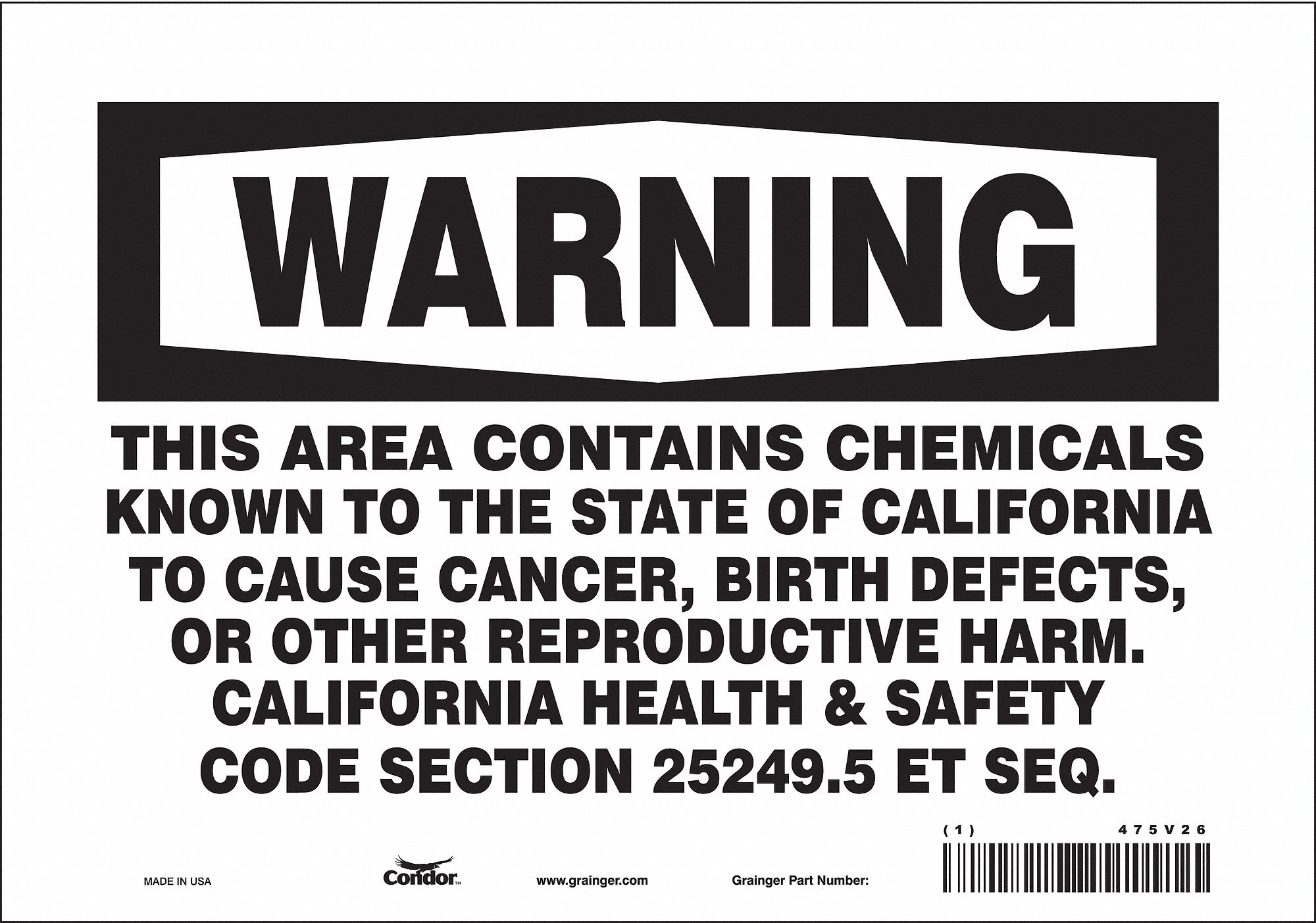 Safety Sign, 10" Wx7" H, 0.004" Thickness