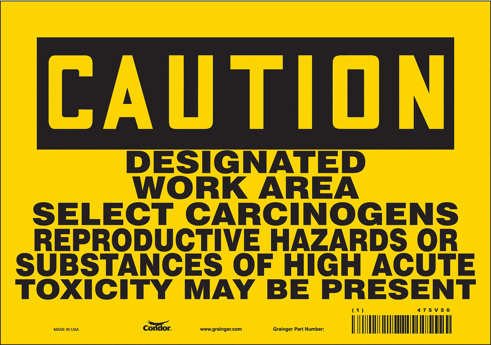 Safety Sign: Vinyl, Adhesive Sign Mounting, 7 in x 10 in Nominal Sign Size, Not Retroreflective
