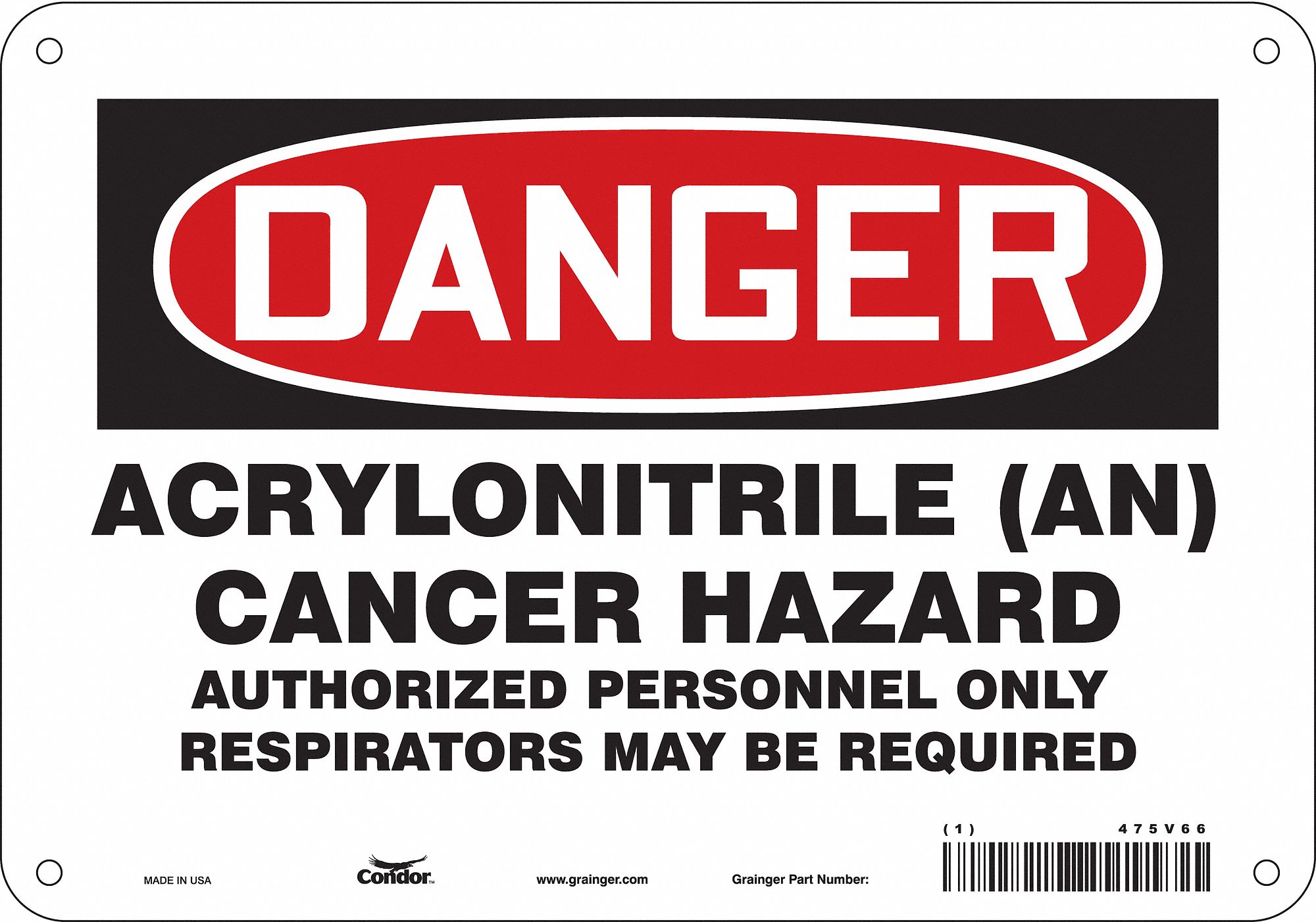 Safety Sign, 7 in x 10 in, Polyethylene