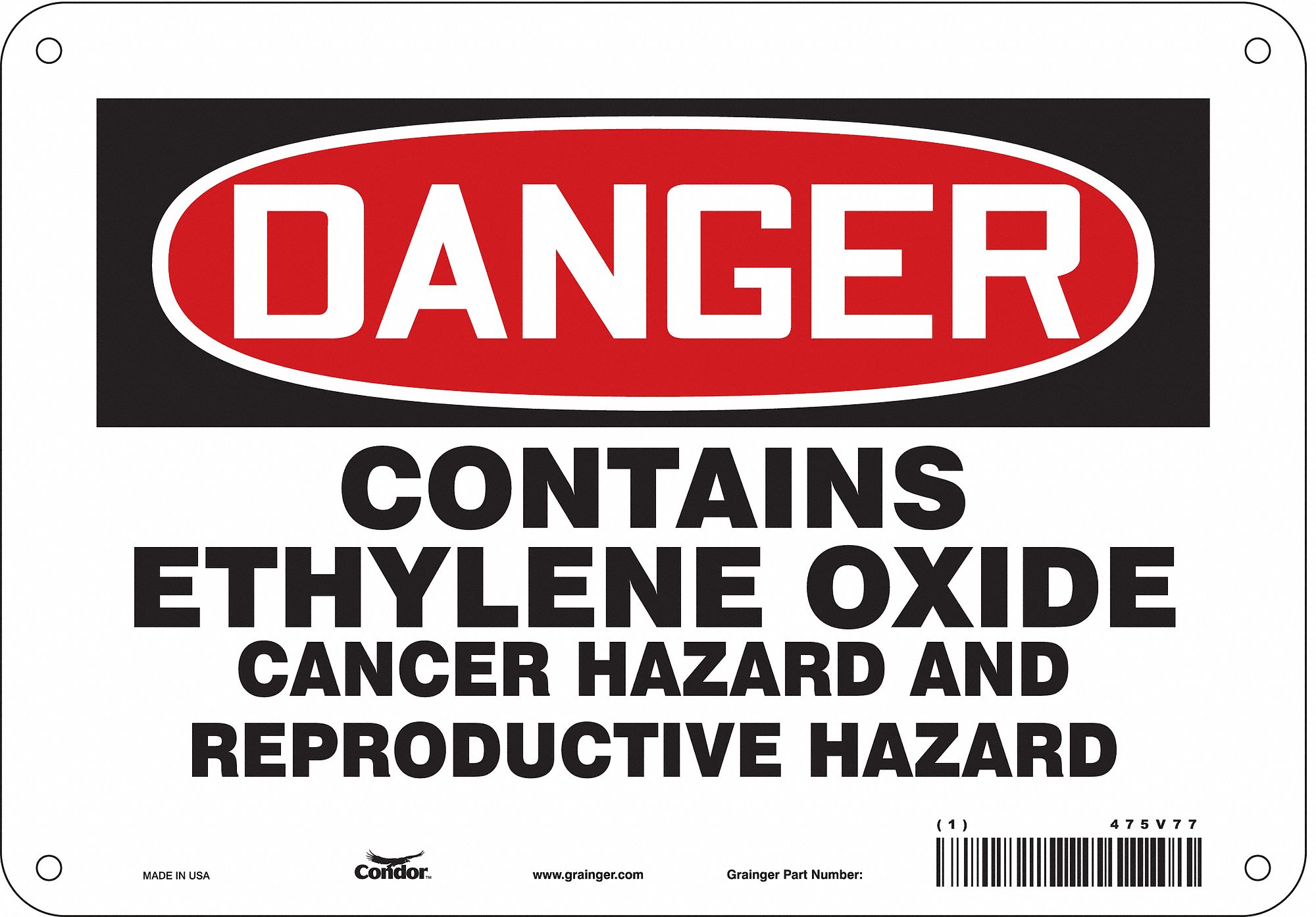 Safety Sign: Aluminum, Mounting Holes Sign Mounting, 7 in x 10 in Nominal Sign Size, 0.032 in Thick